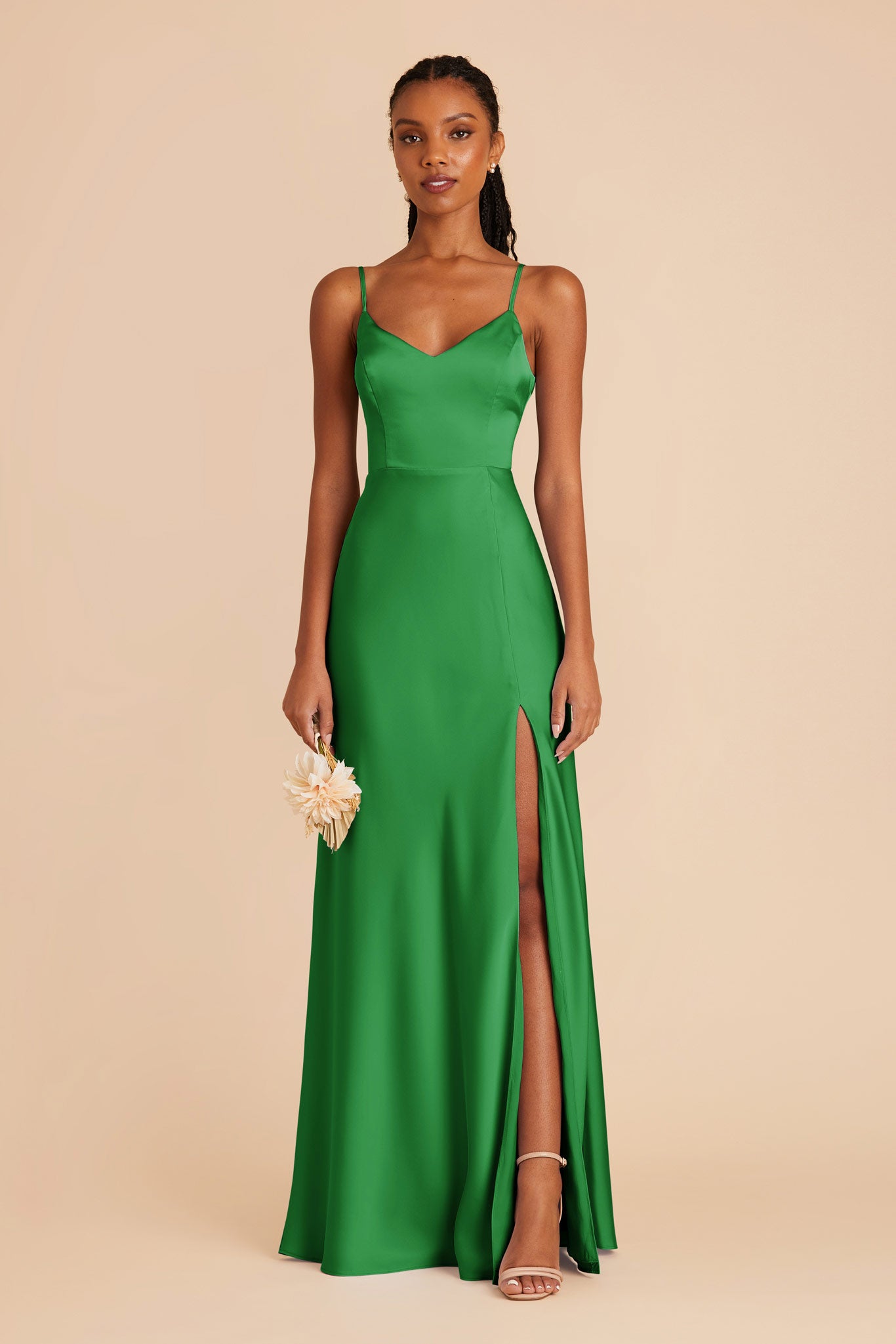  Kelly Green Jay Matte Satin Dress by Birdy Grey