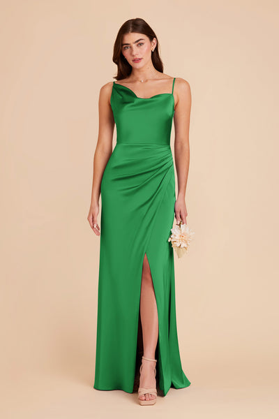 Kelly Green Jennifer Matte Satin Dress by Birdy Grey