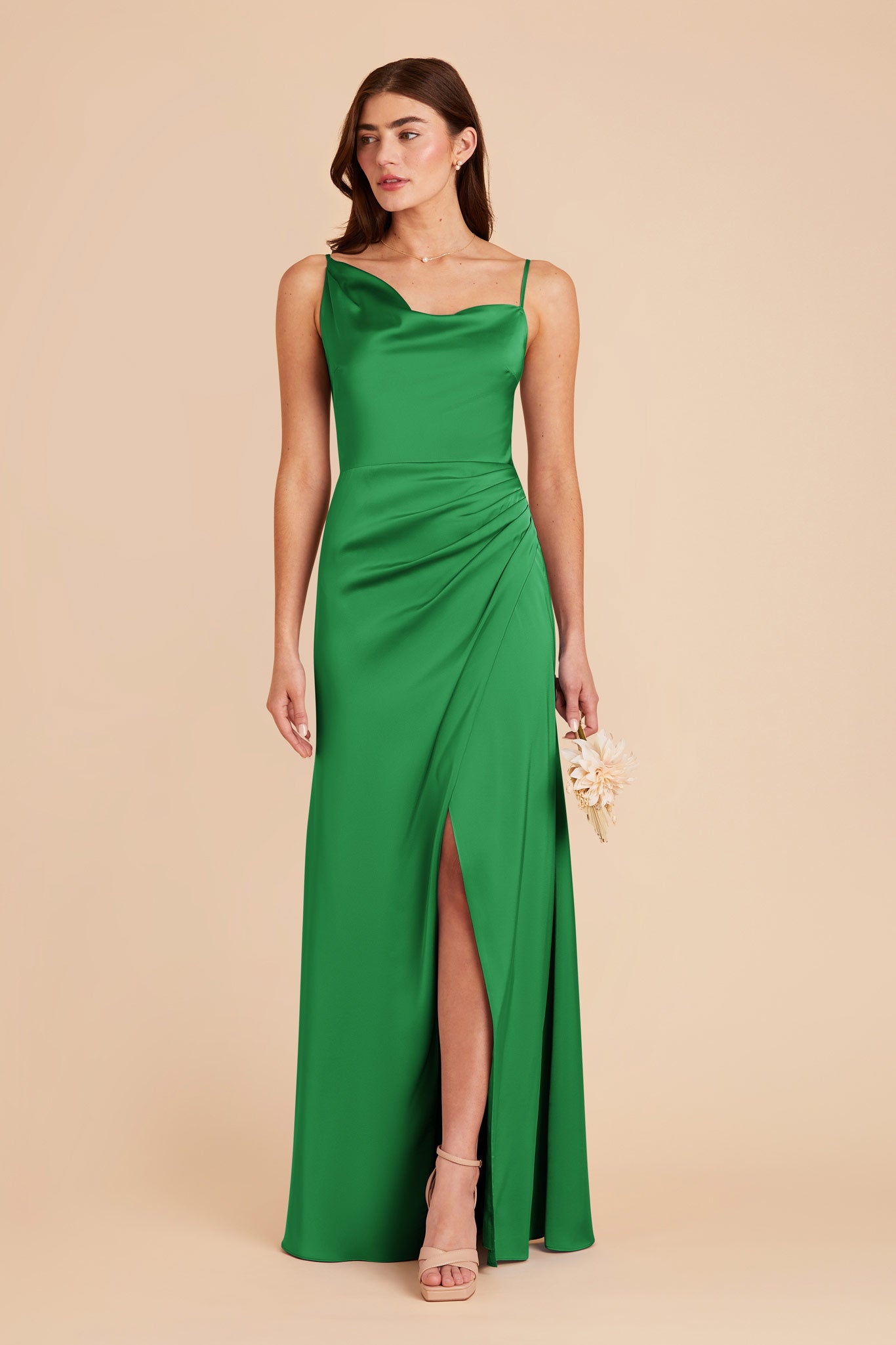 Kelly Green Jennifer Matte Satin Dress by Birdy Grey