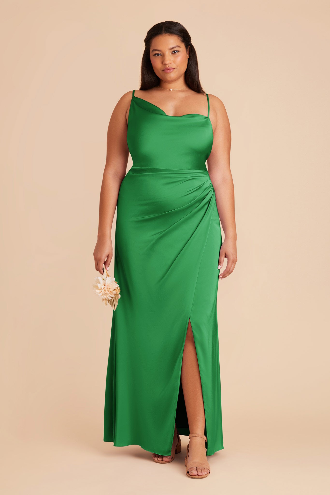 Kelly Green Jennifer Matte Satin Dress by Birdy Grey