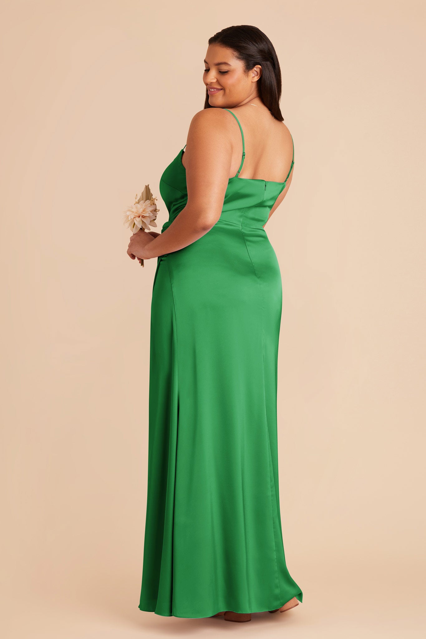 Kelly Green Jennifer Matte Satin Dress by Birdy Grey