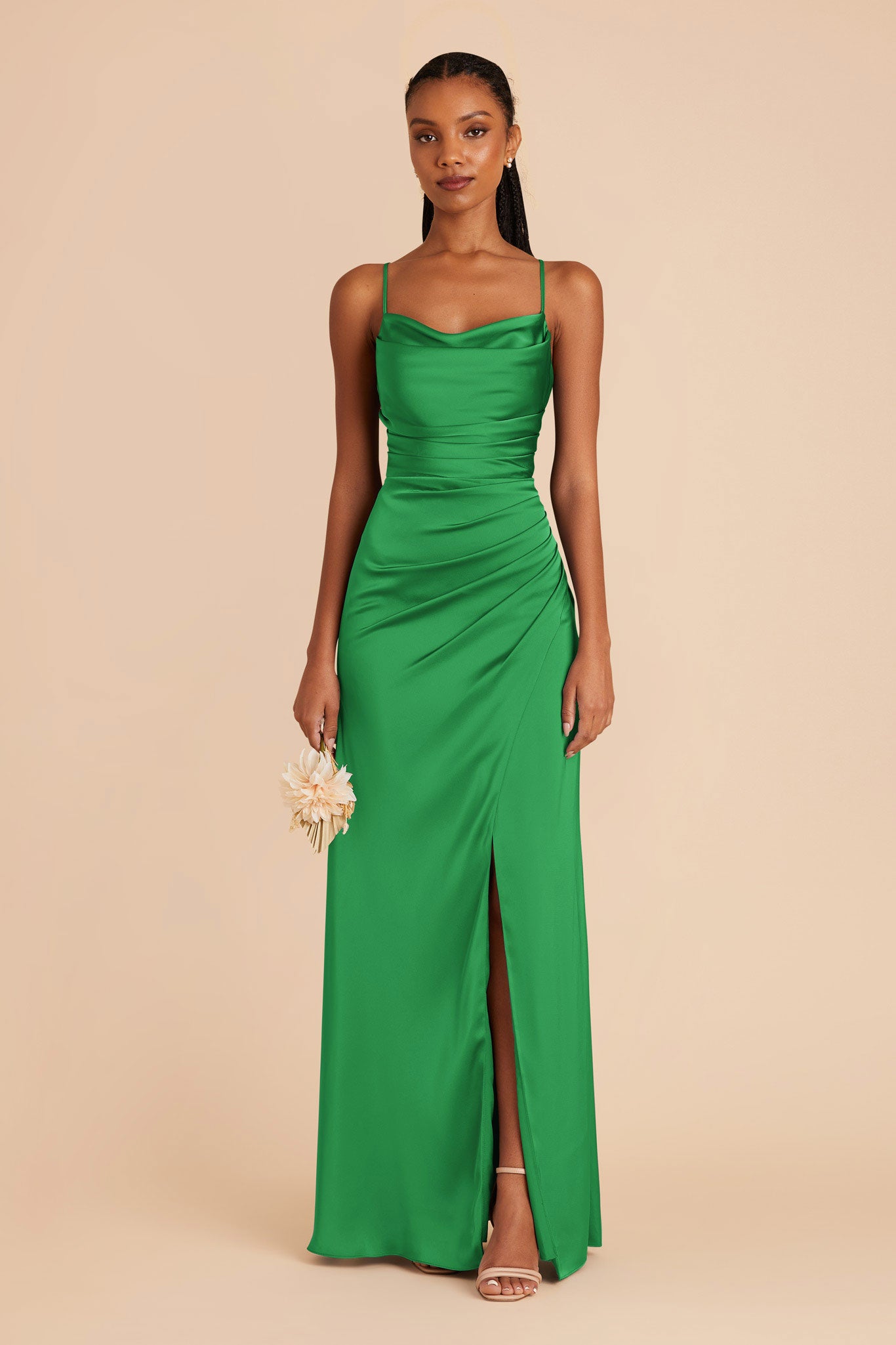 Kelly Green Lydia Matte Satin Dress by Birdy Grey