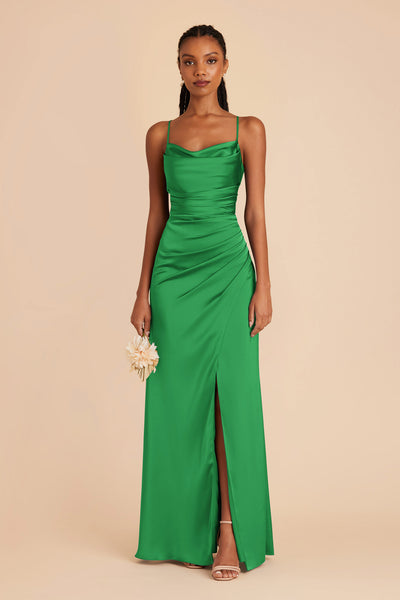 Kelly Green Lydia Matte Satin Dress by Birdy Grey