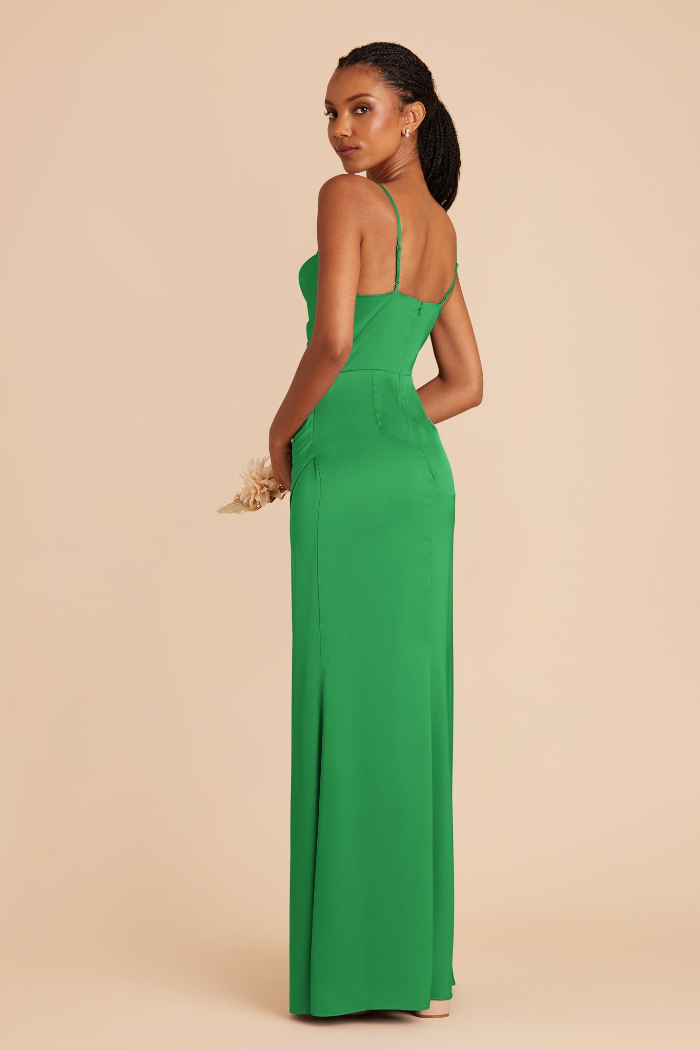 Kelly Green Lydia Matte Satin Dress by Birdy Grey