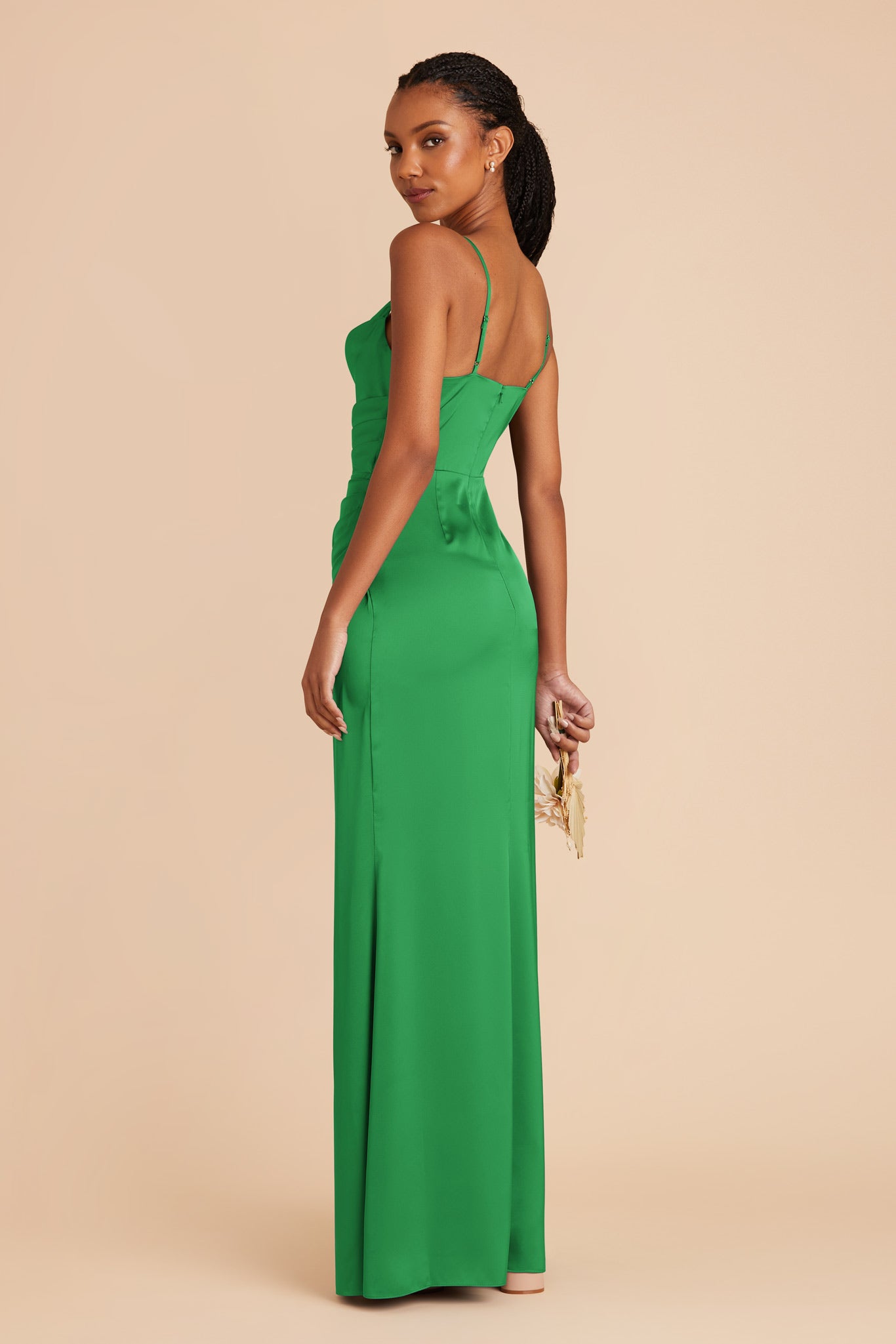 Kelly Green Lydia Matte Satin Dress by Birdy Grey