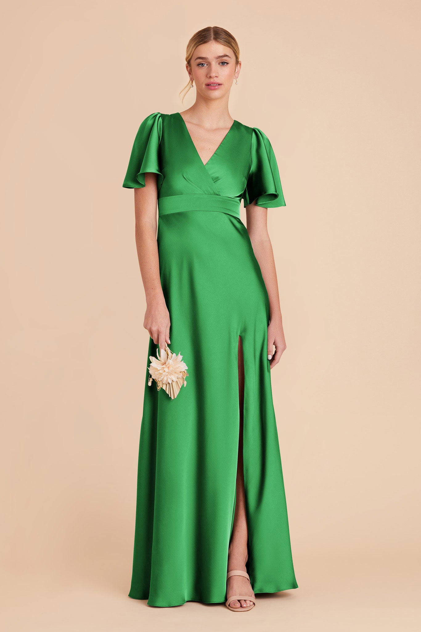  Kelly Green Marni Matte Satin Dress by Birdy Grey