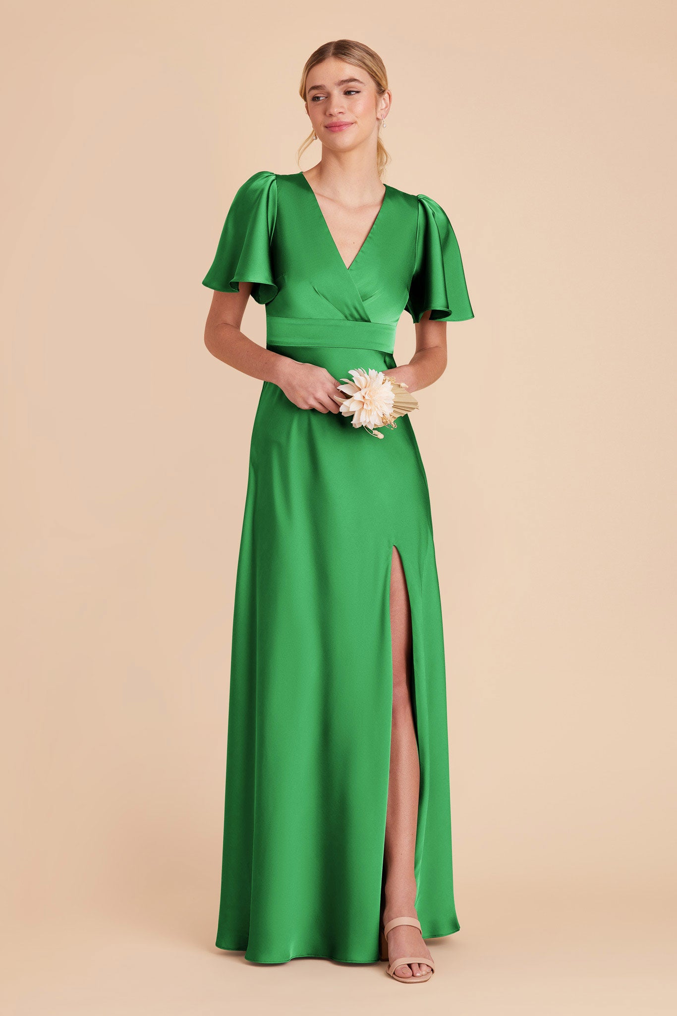  Kelly Green Marni Matte Satin Dress by Birdy Grey