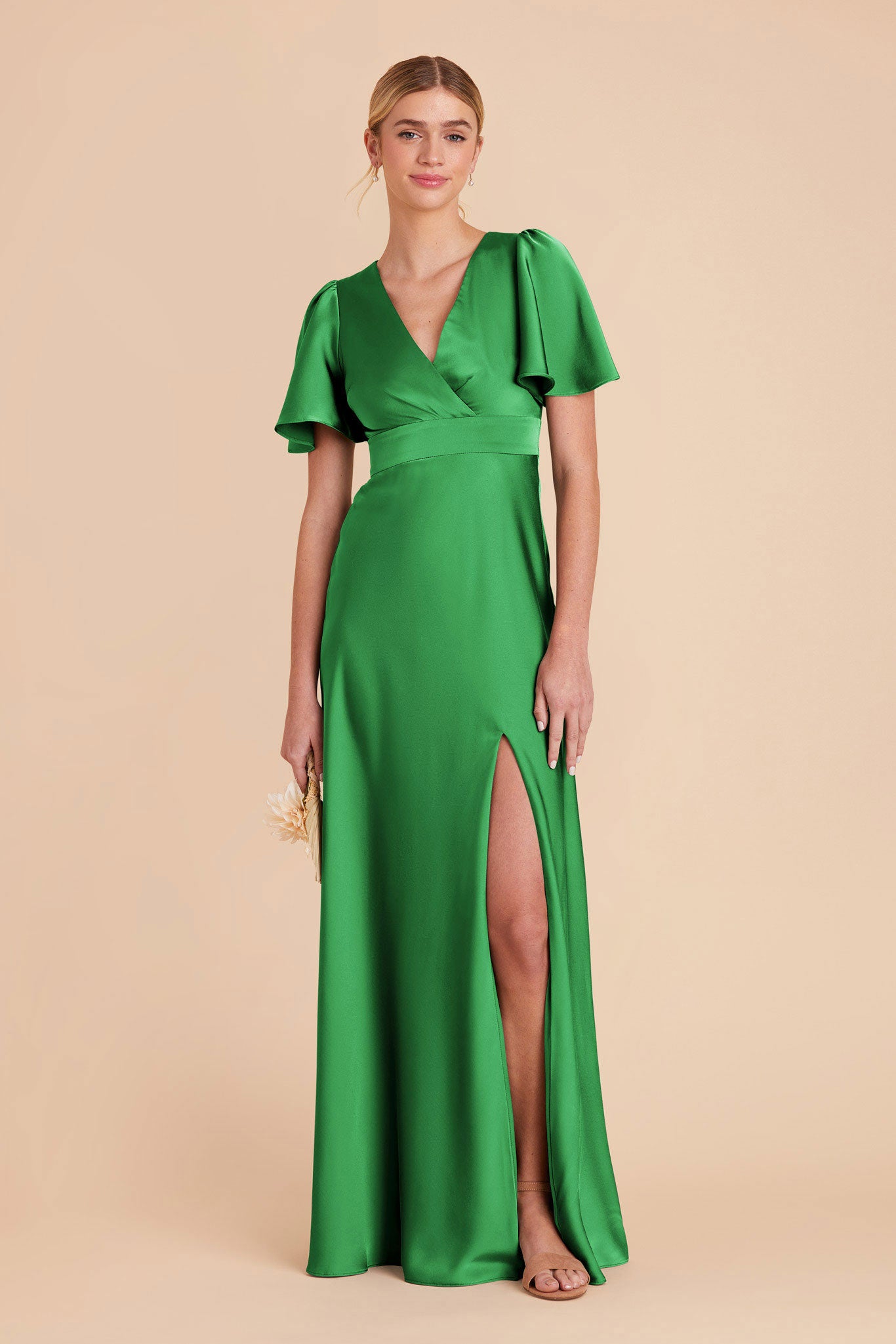  Kelly Green Marni Matte Satin Dress by Birdy Grey