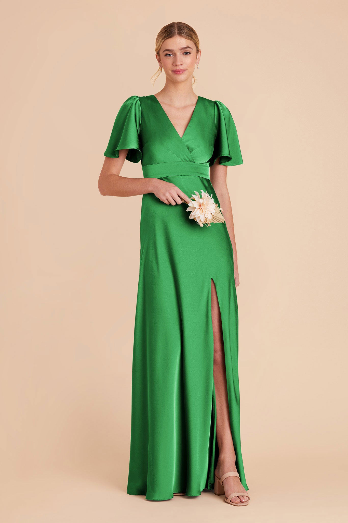  Kelly Green Marni Matte Satin Dress by Birdy Grey