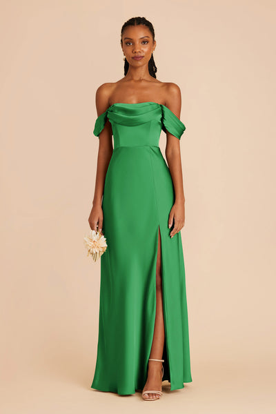 Kelly Green Mia Matte Satin Convertible Dress by Birdy Grey