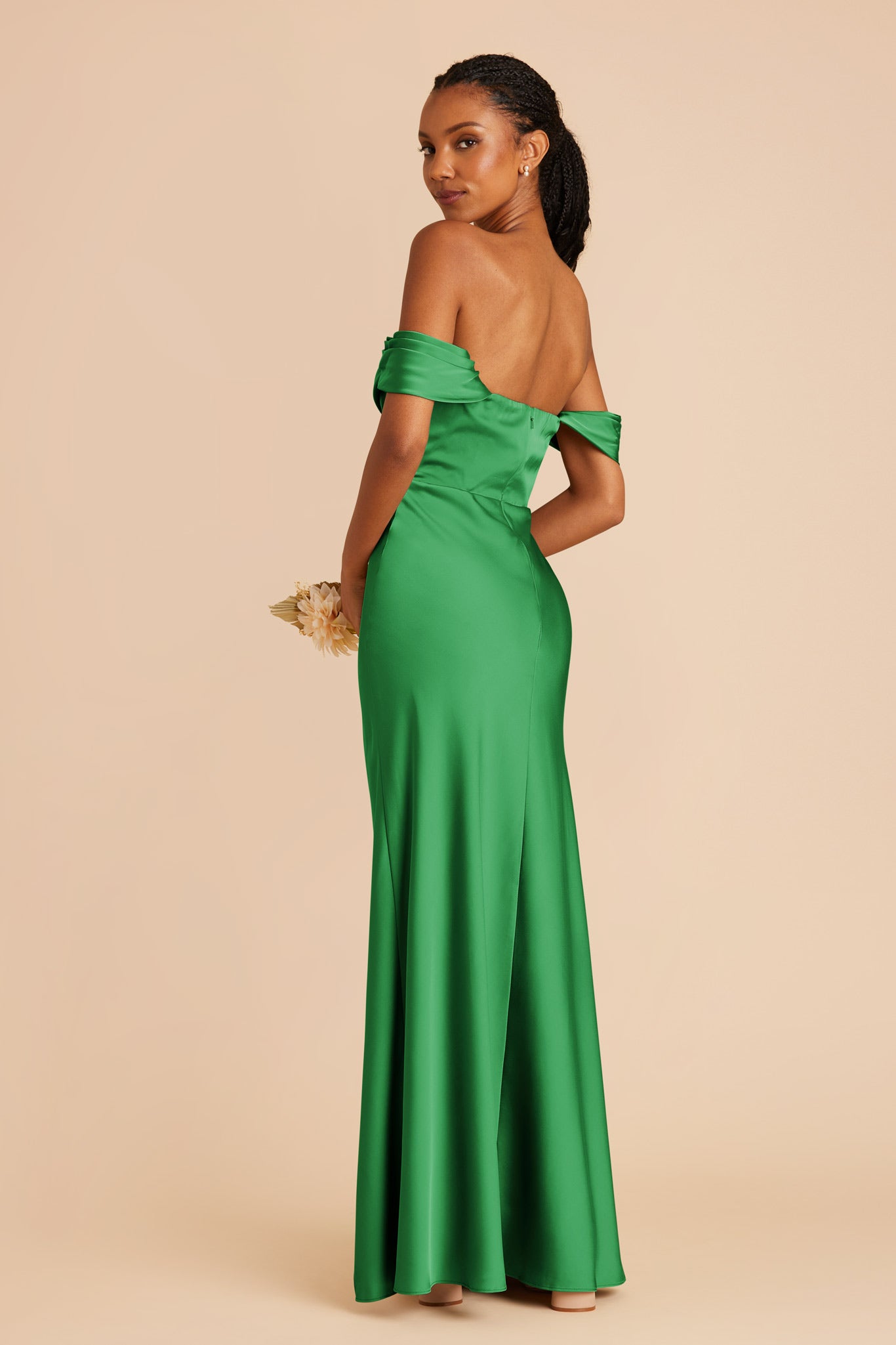 Kelly Green Mia Matte Satin Convertible Dress by Birdy Grey