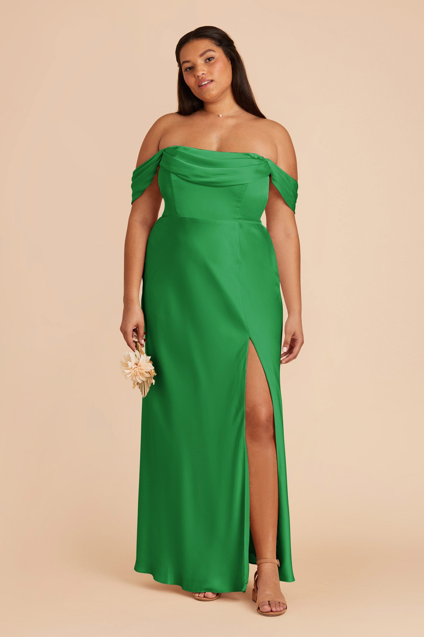 Kelly Green Mia Matte Satin Convertible Dress by Birdy Grey