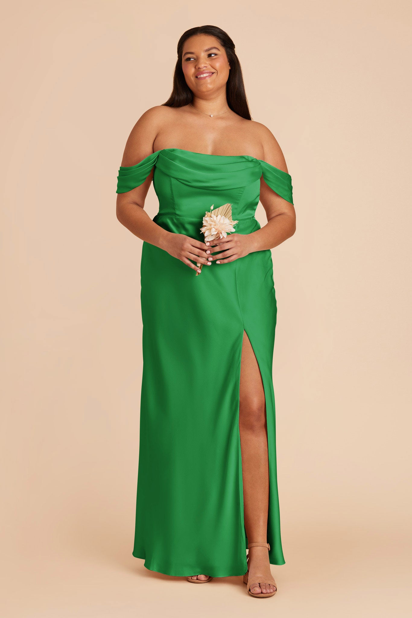 Kelly Green Mia Matte Satin Convertible Dress by Birdy Grey