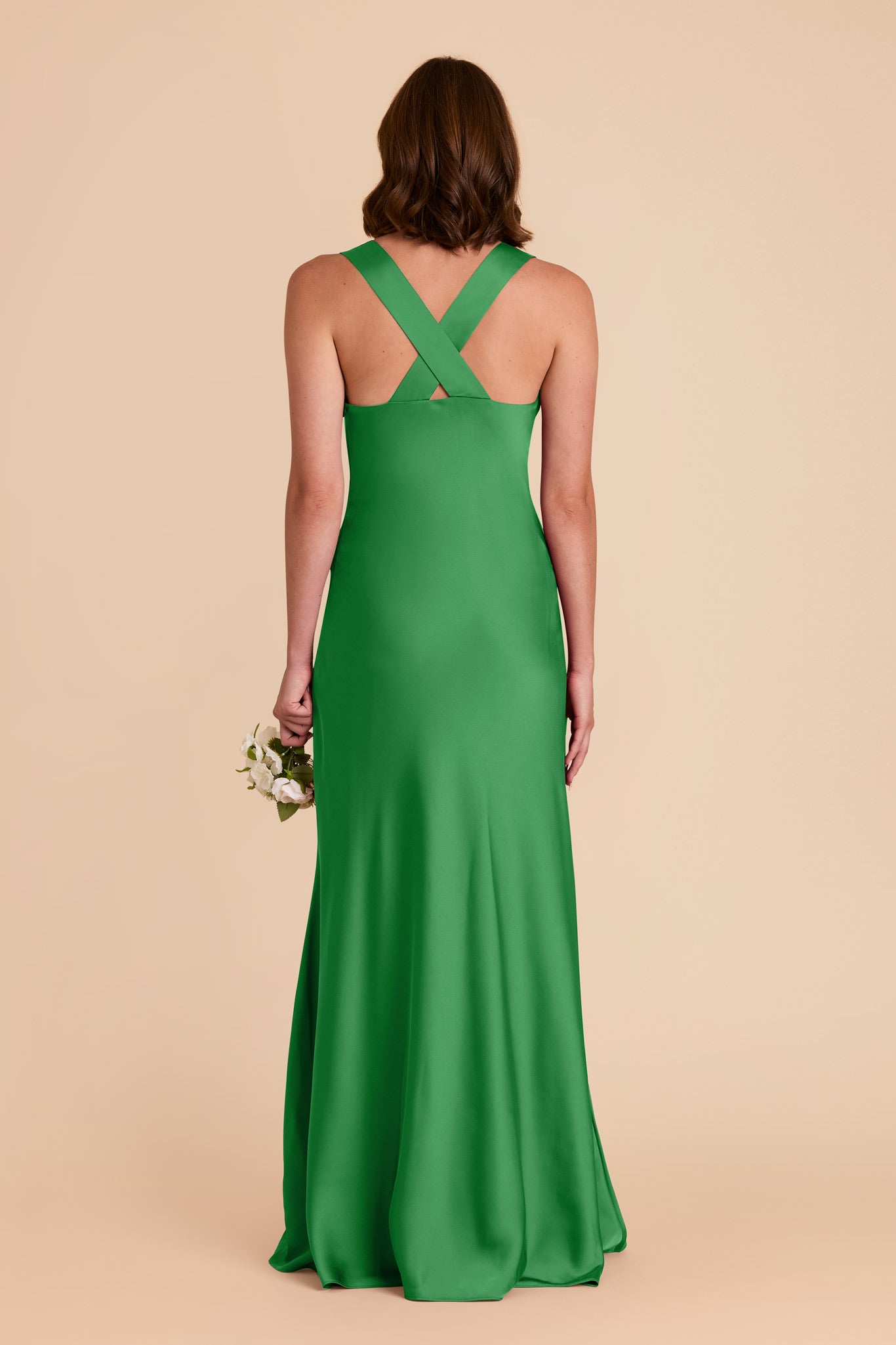 Kelly Green Veronica Matte Satin Dress by Birdy Grey