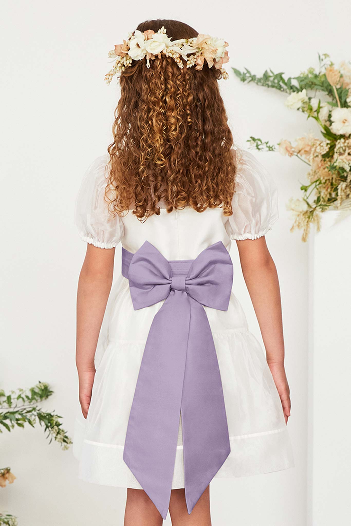 Lavender Liz Flower Girl Sash by Birdy Grey