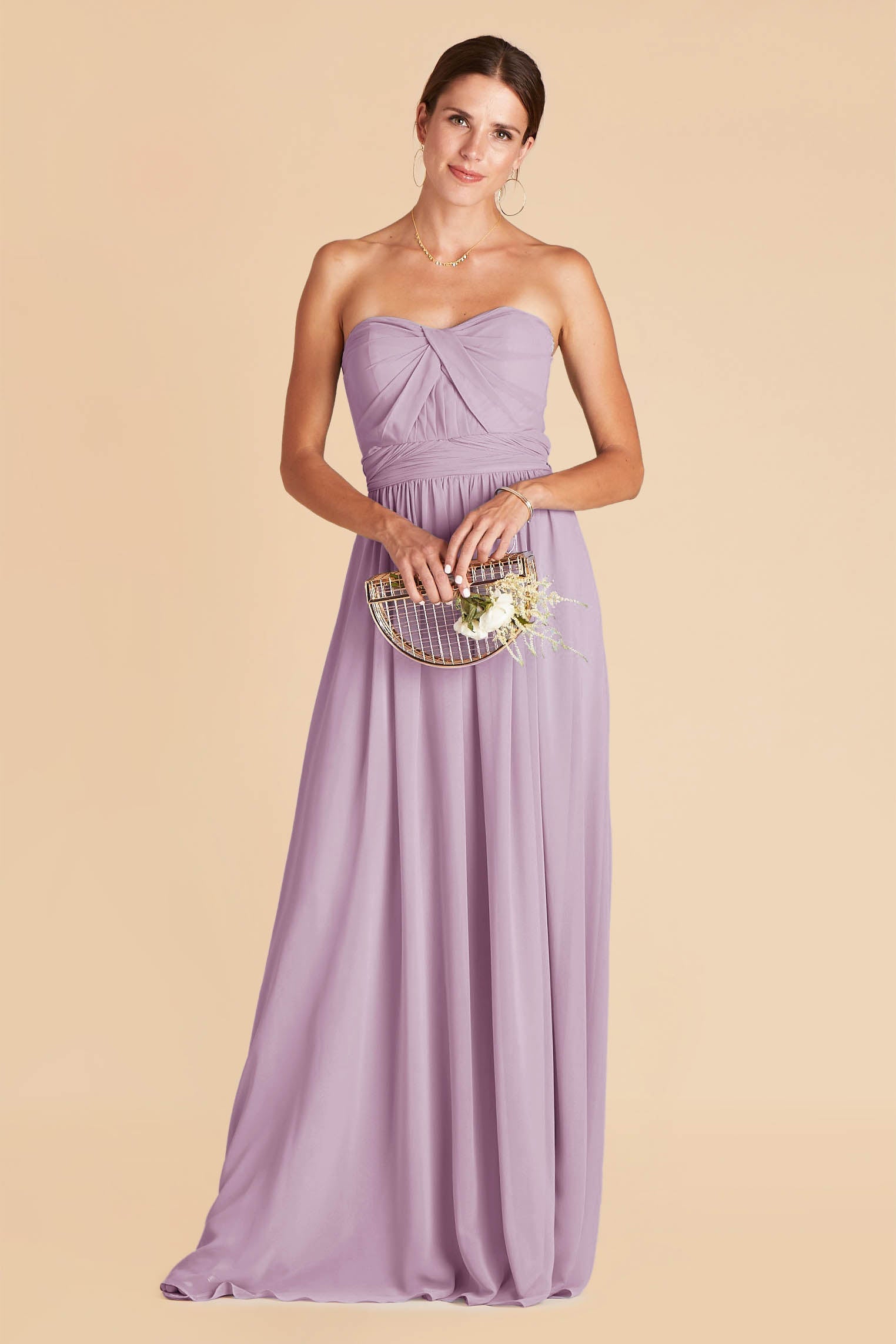 Lavender and silver fashion bridesmaid dresses