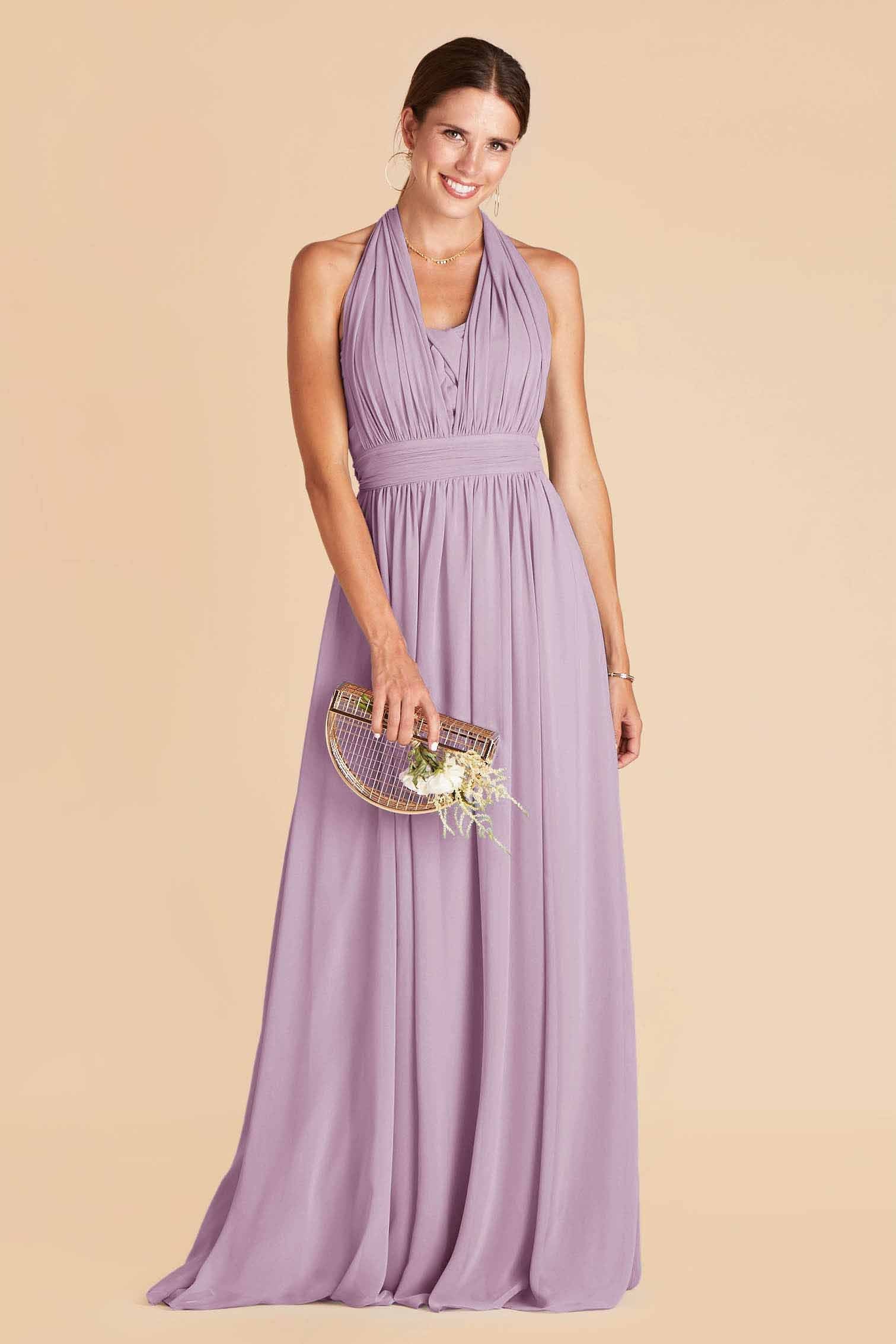 Grace Convertible Lavender Slit Bridesmaid Dress Birdy Grey