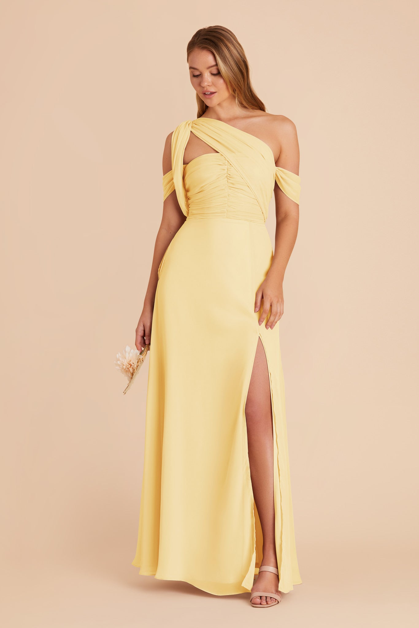 Cara Lemon Sorbet Strapless Convertible Bridesmaid Dress Birdy Grey