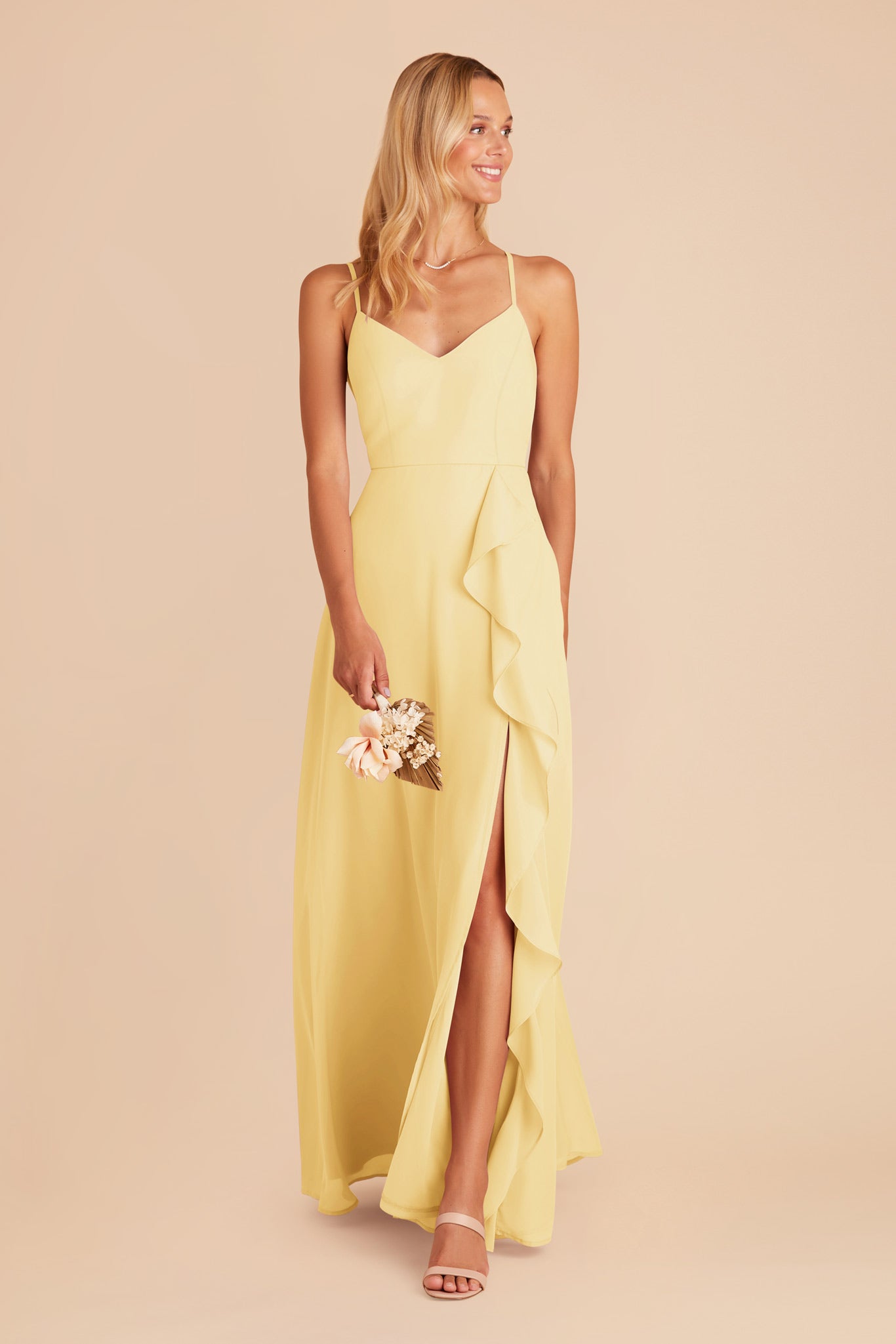 Lemon Sorbet Theresa Chiffon Dress by Birdy Grey