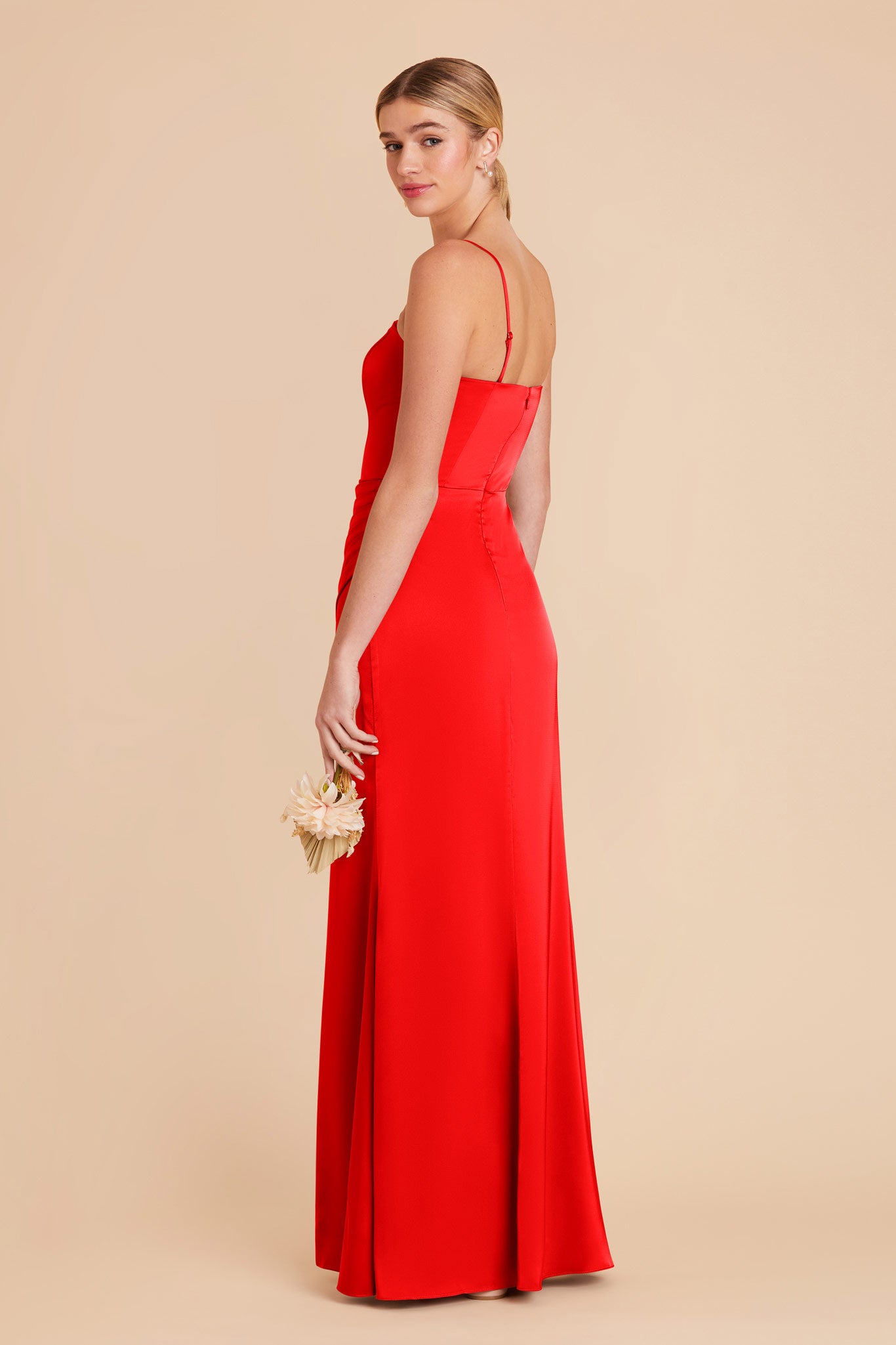 Lipstick Red Anne Matte Satin Dress by Birdy Grey