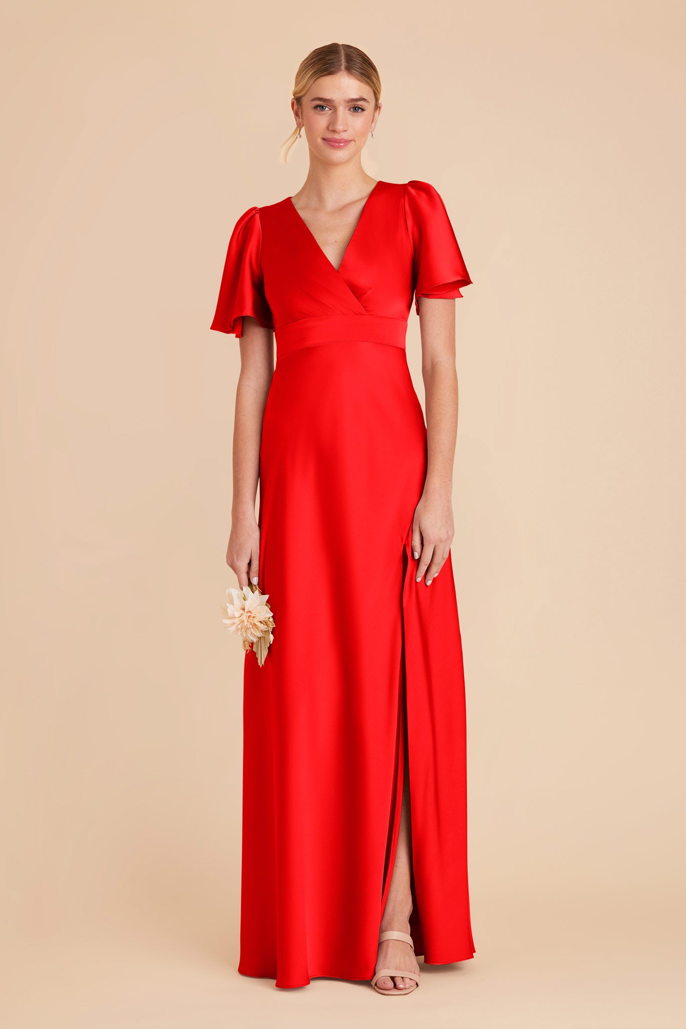 Lipstick Red Marni Matte Satin Dress by Birdy Grey