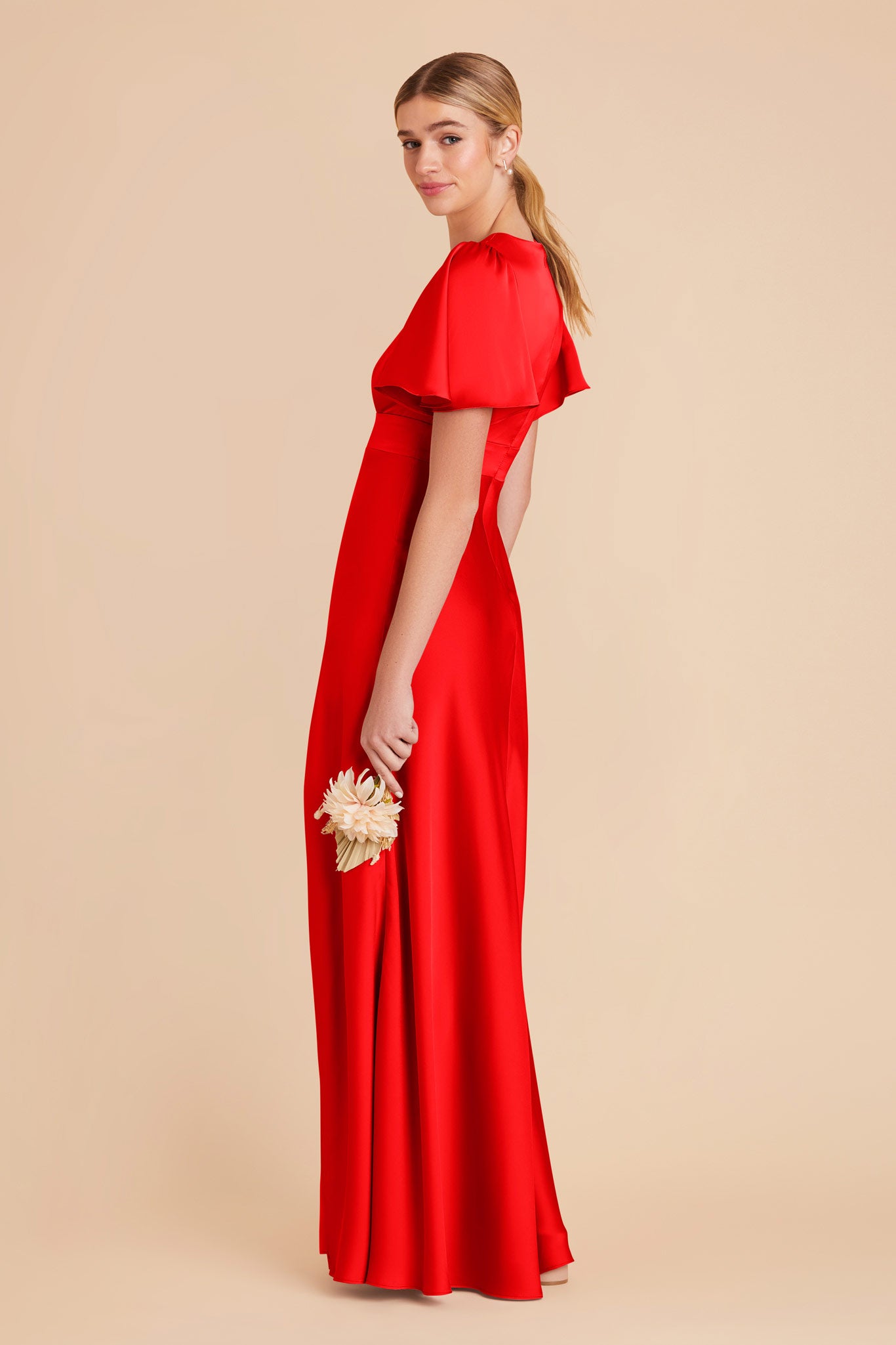 Lipstick Red Marni Matte Satin Dress by Birdy Grey