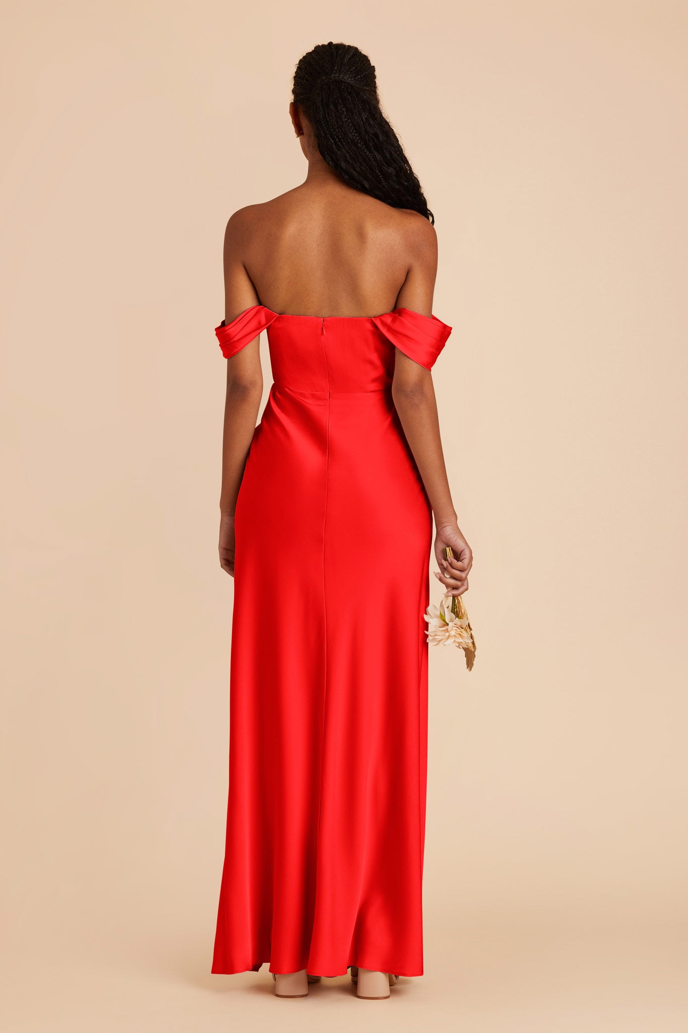 Lipstick Red Mia Matte Satin Convertible Dress by Birdy Grey