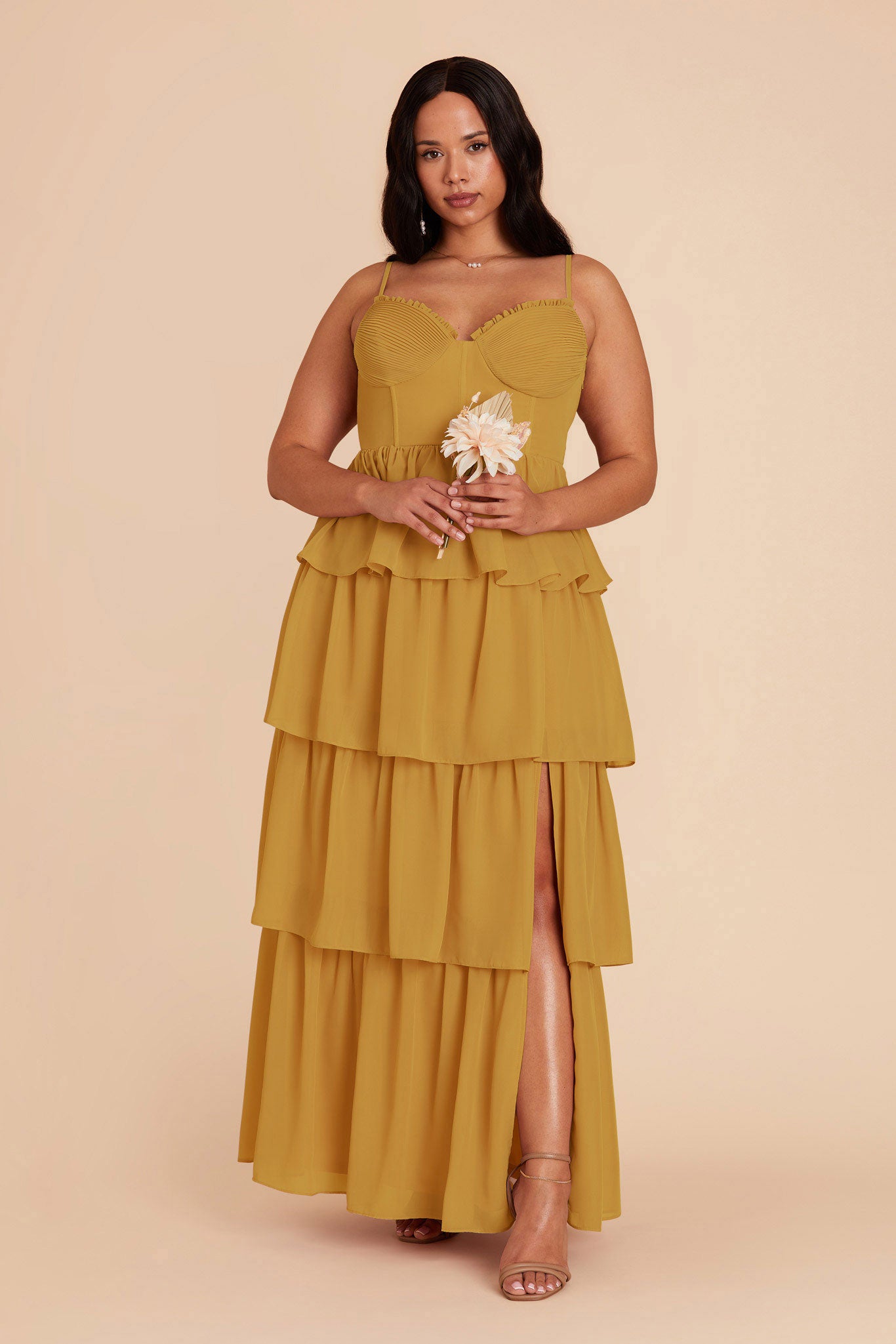 GFDFD Women's Plus Size Dress Flowy Chiffon Loose Belt Long Dress Beach  Party Bridesmaids (Color : Yellow, Size : S code) : : Fashion