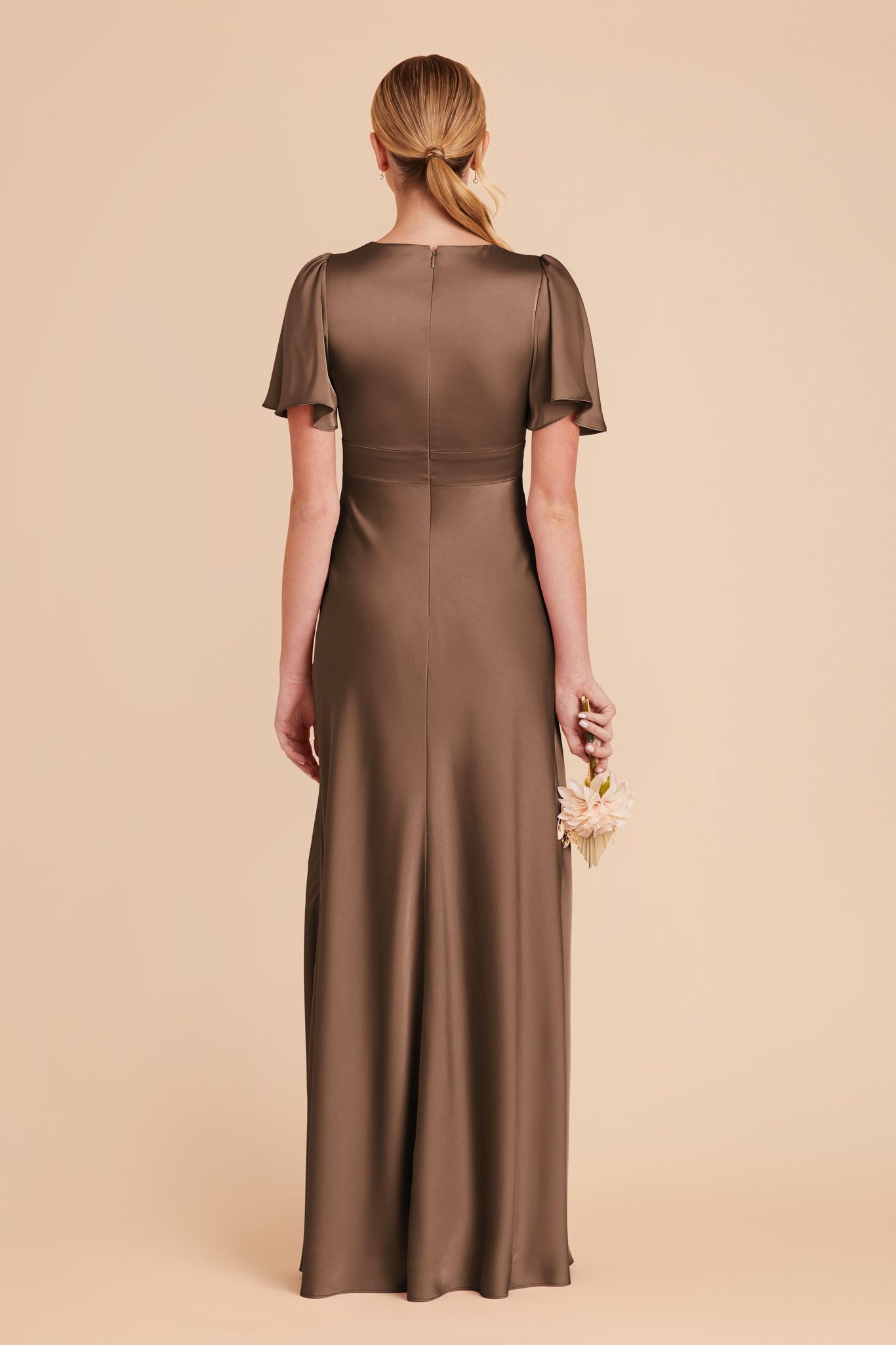 Mocha Marni Matte Satin Dress by Birdy Grey