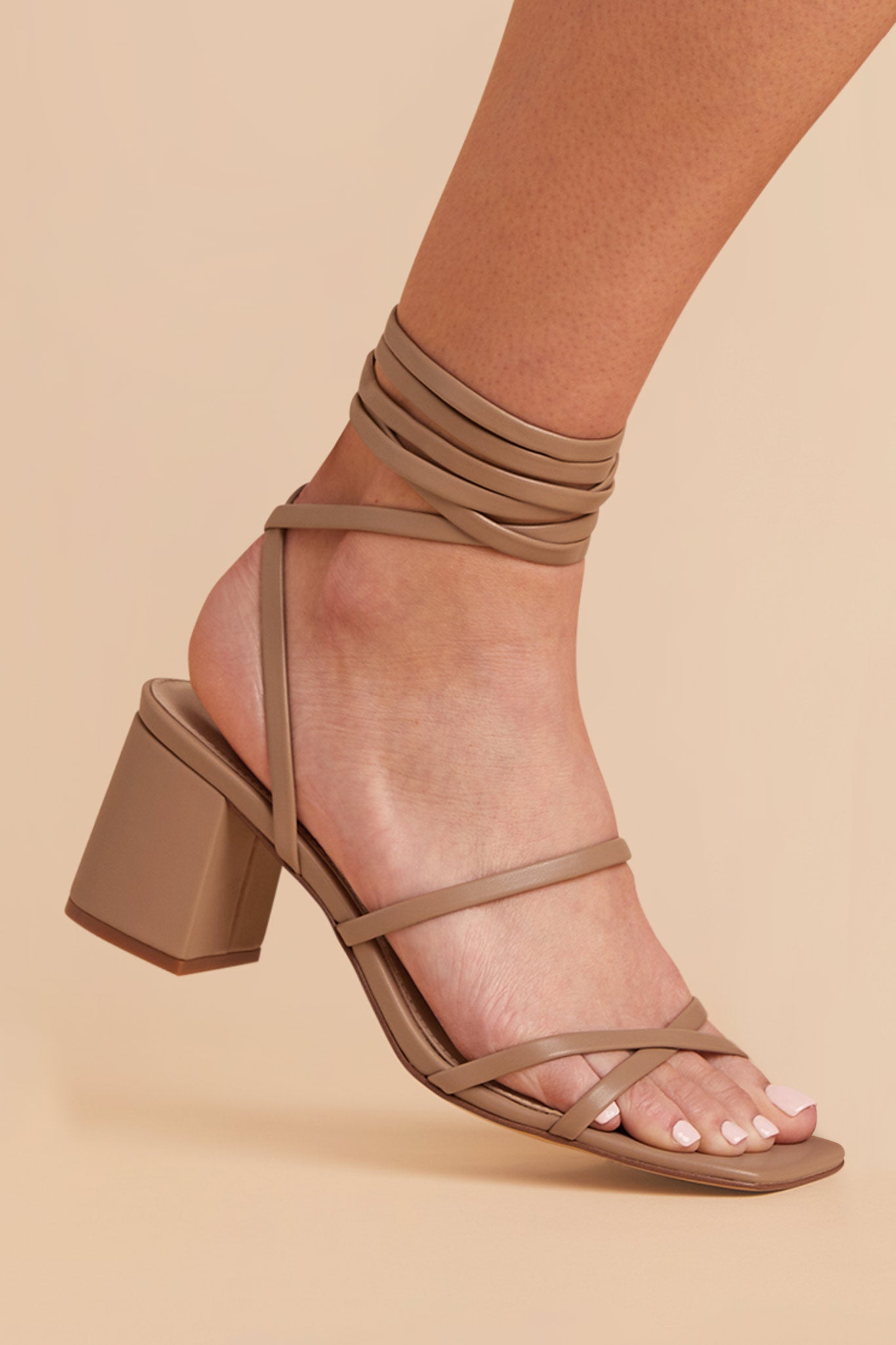 Rocky chunky heel in mocha by Birdy Grey