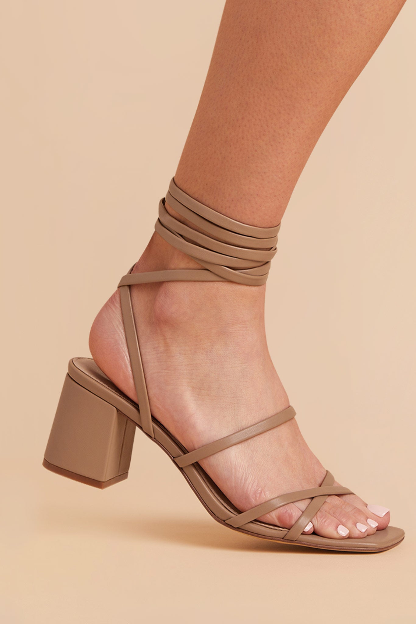 Rocky chunky heel in mocha by Birdy Grey