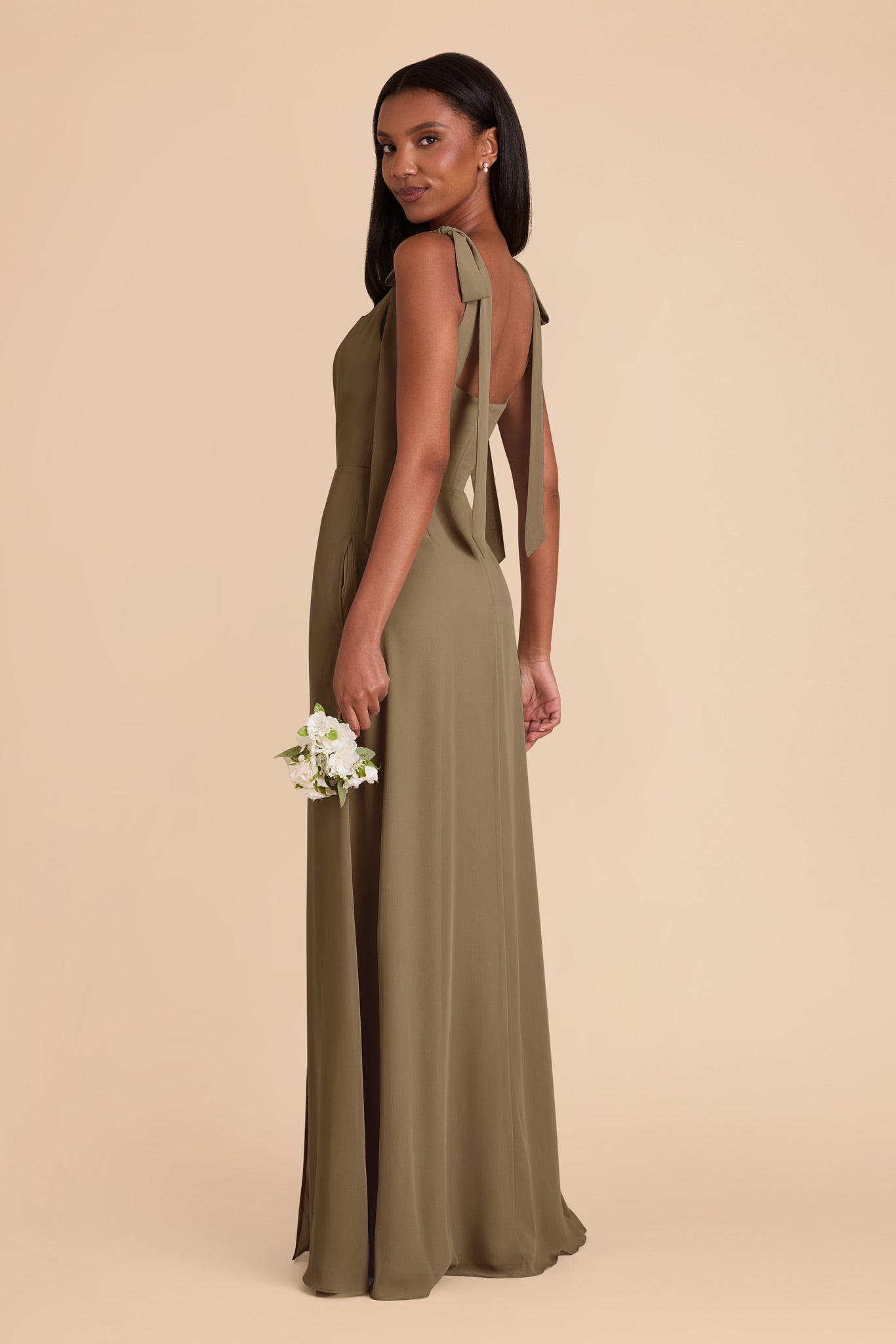 Moss Green Alex Convertible Chiffon Dress by Birdy Grey