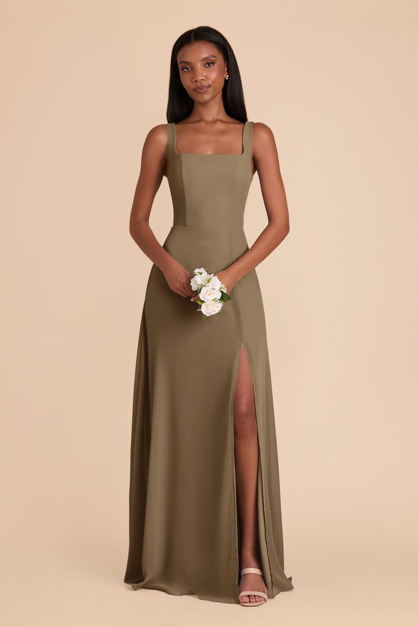 Moss Green Alex Convertible Chiffon Dress by Birdy Grey