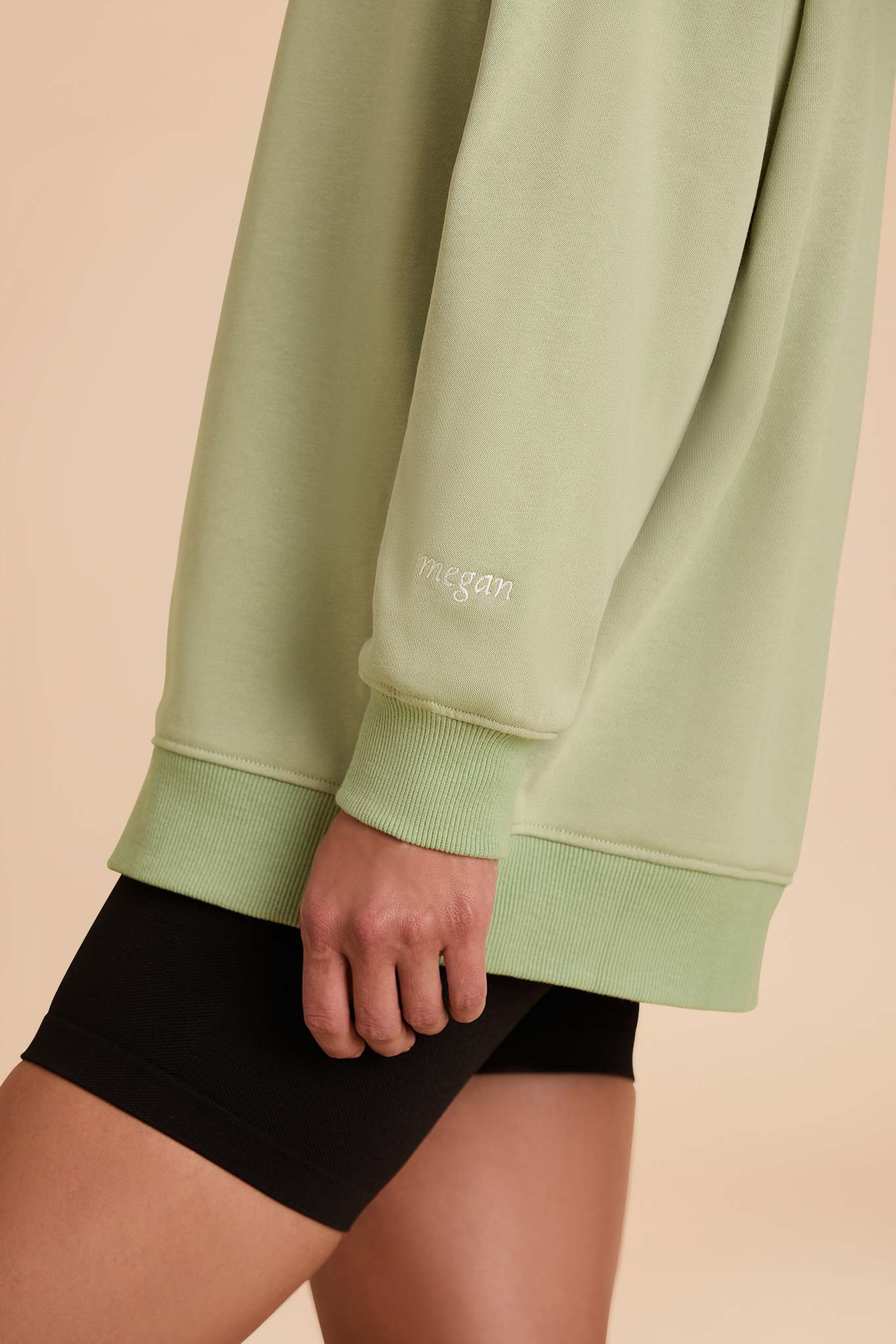 Moss Green Brianne Oversized Crewneck Sweatshirt by Birdy Grey