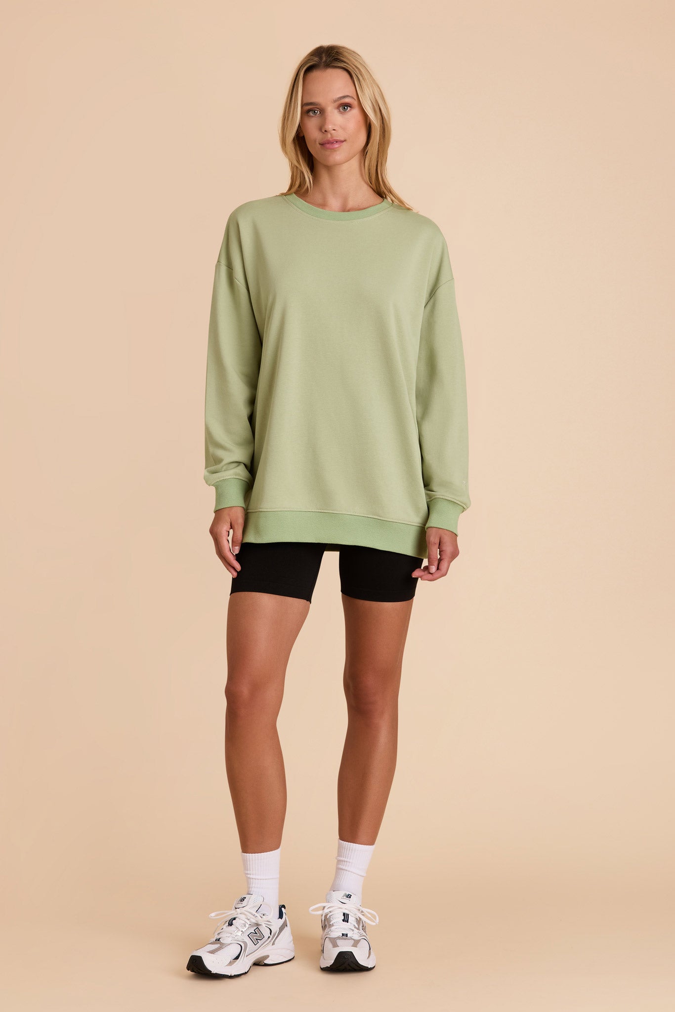 Moss Green Brianne Oversized Crewneck Sweatshirt by Birdy Grey