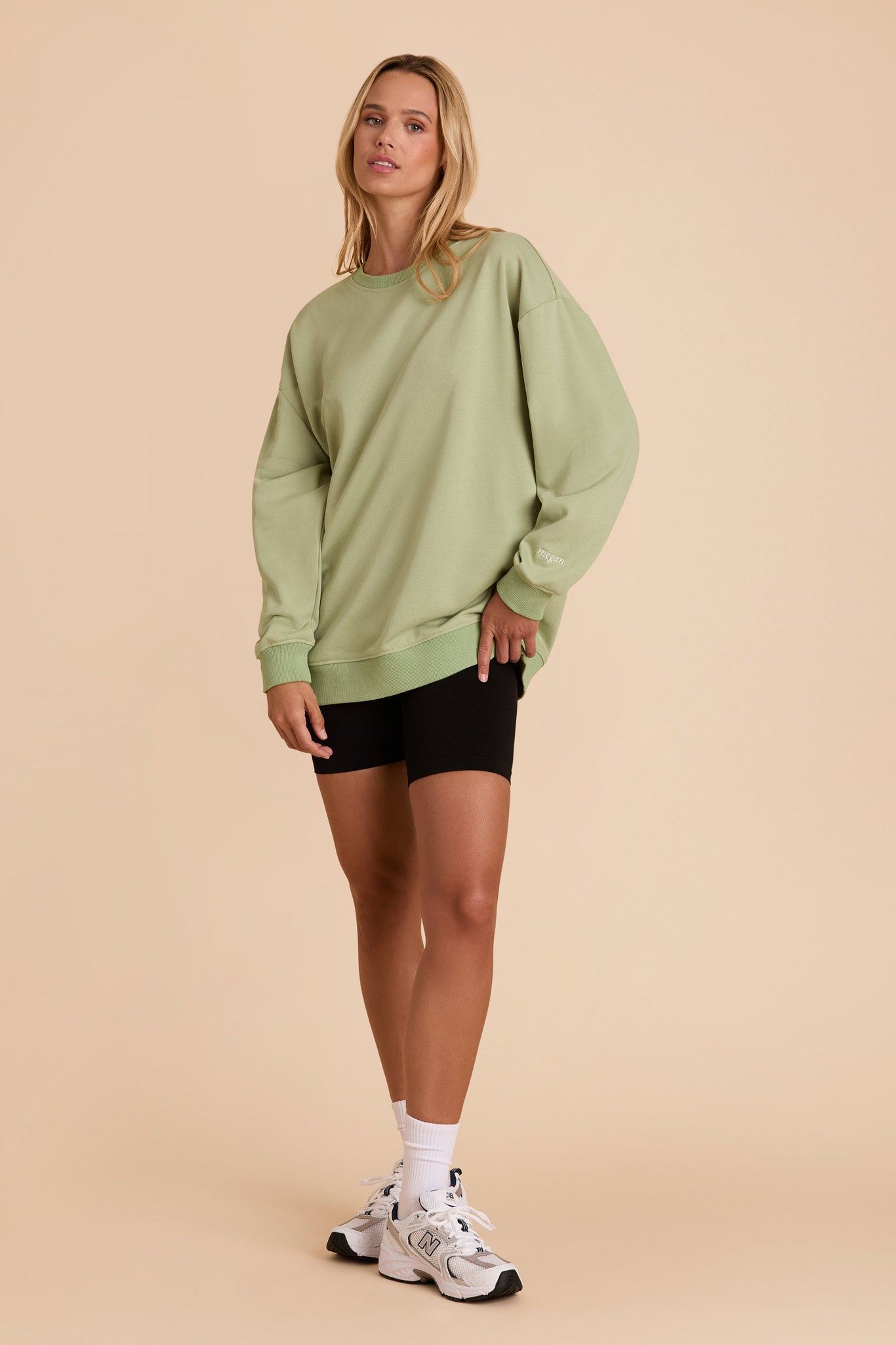 Moss Green Brianne Oversized Crewneck Sweatshirt by Birdy Grey