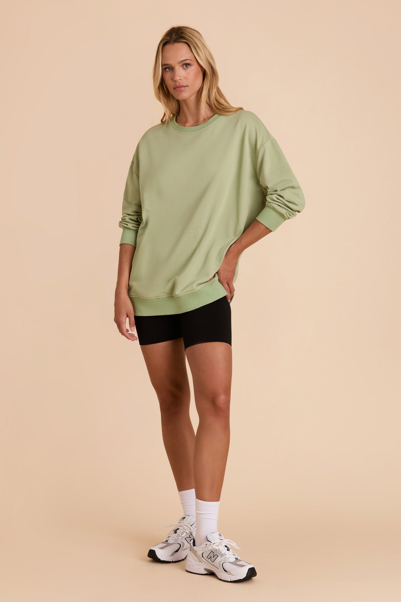 Moss Green Brianne Oversized Crewneck Sweatshirt by Birdy Grey