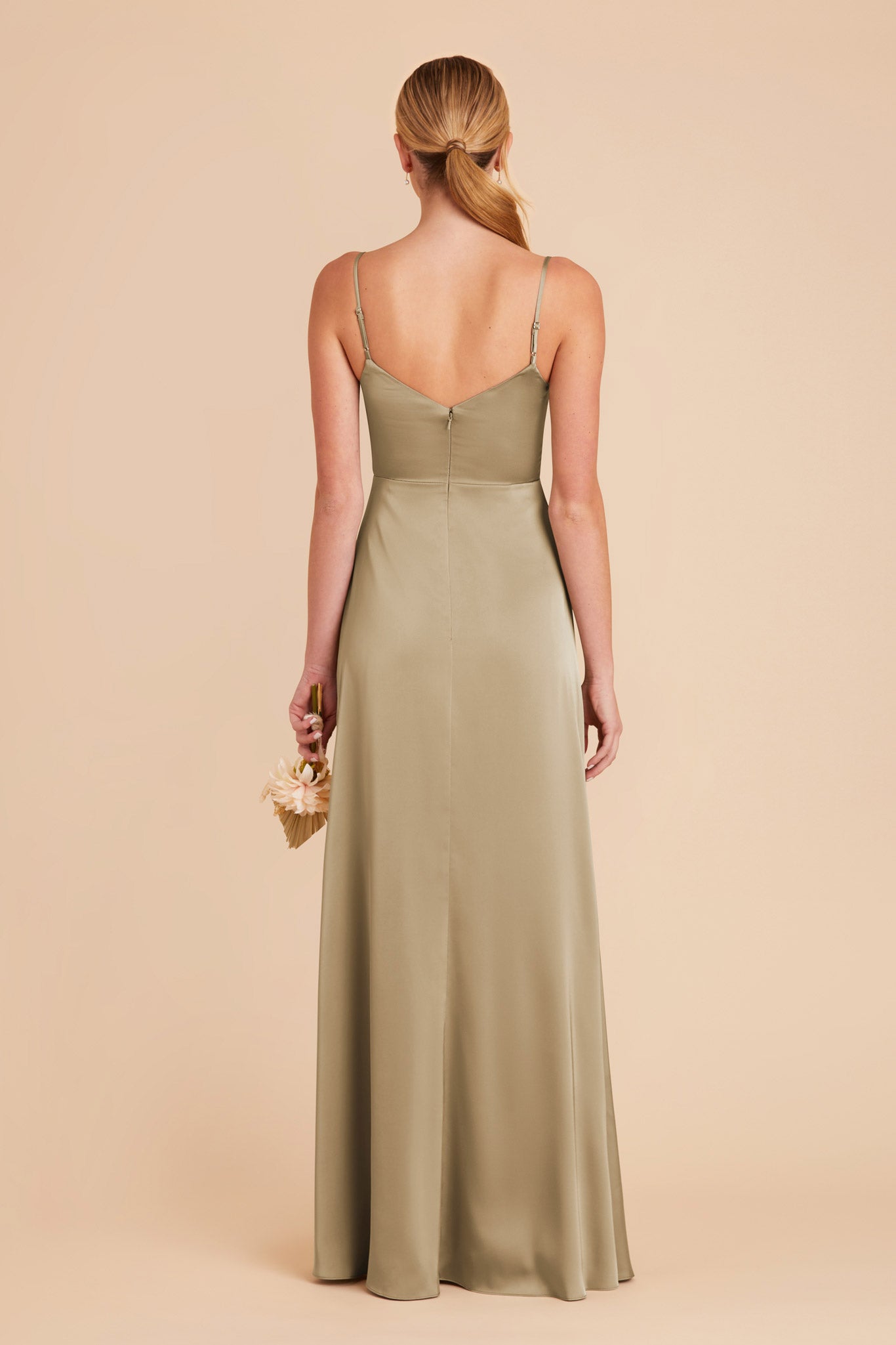 Moss Green Catherine Matte Satin Dress by Birdy Grey