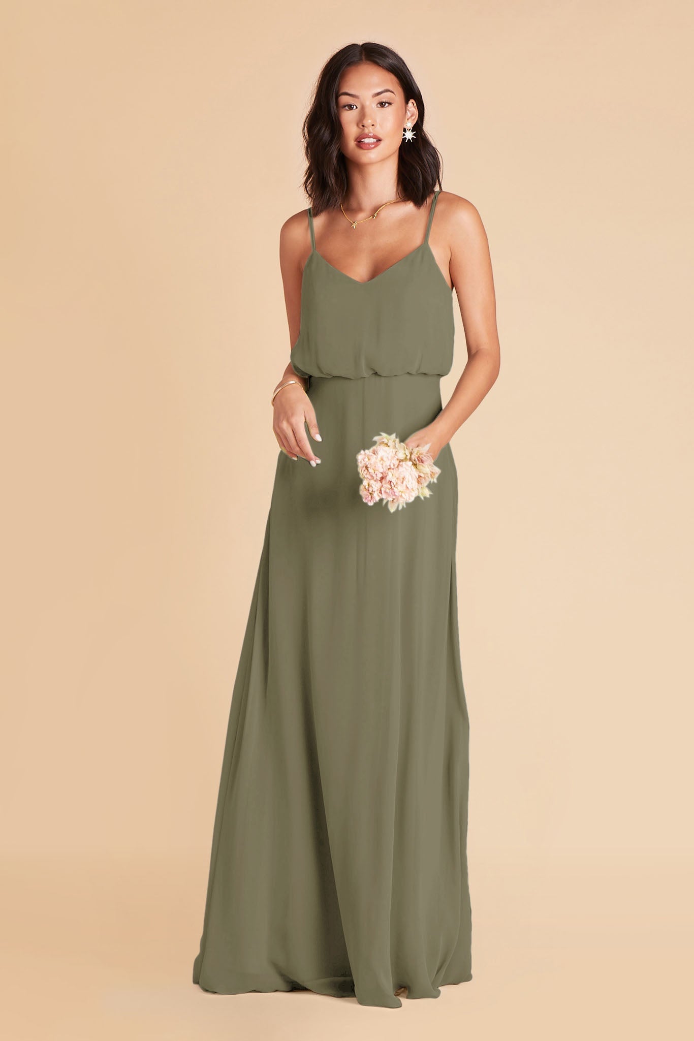 Moss Green Gwennie Dress by Birdy Grey