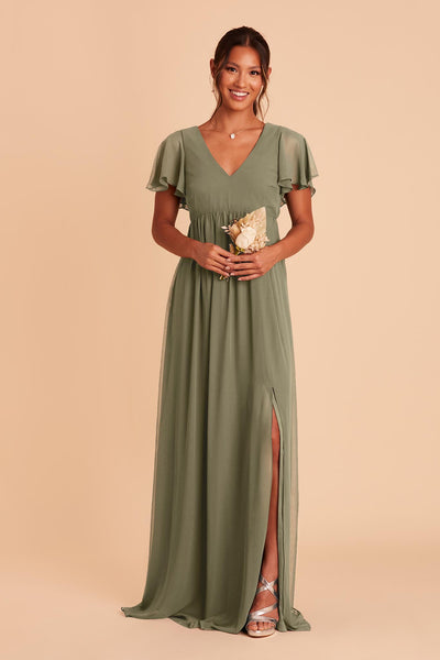 Moss Green Hannah Empire Dress by Birdy Grey