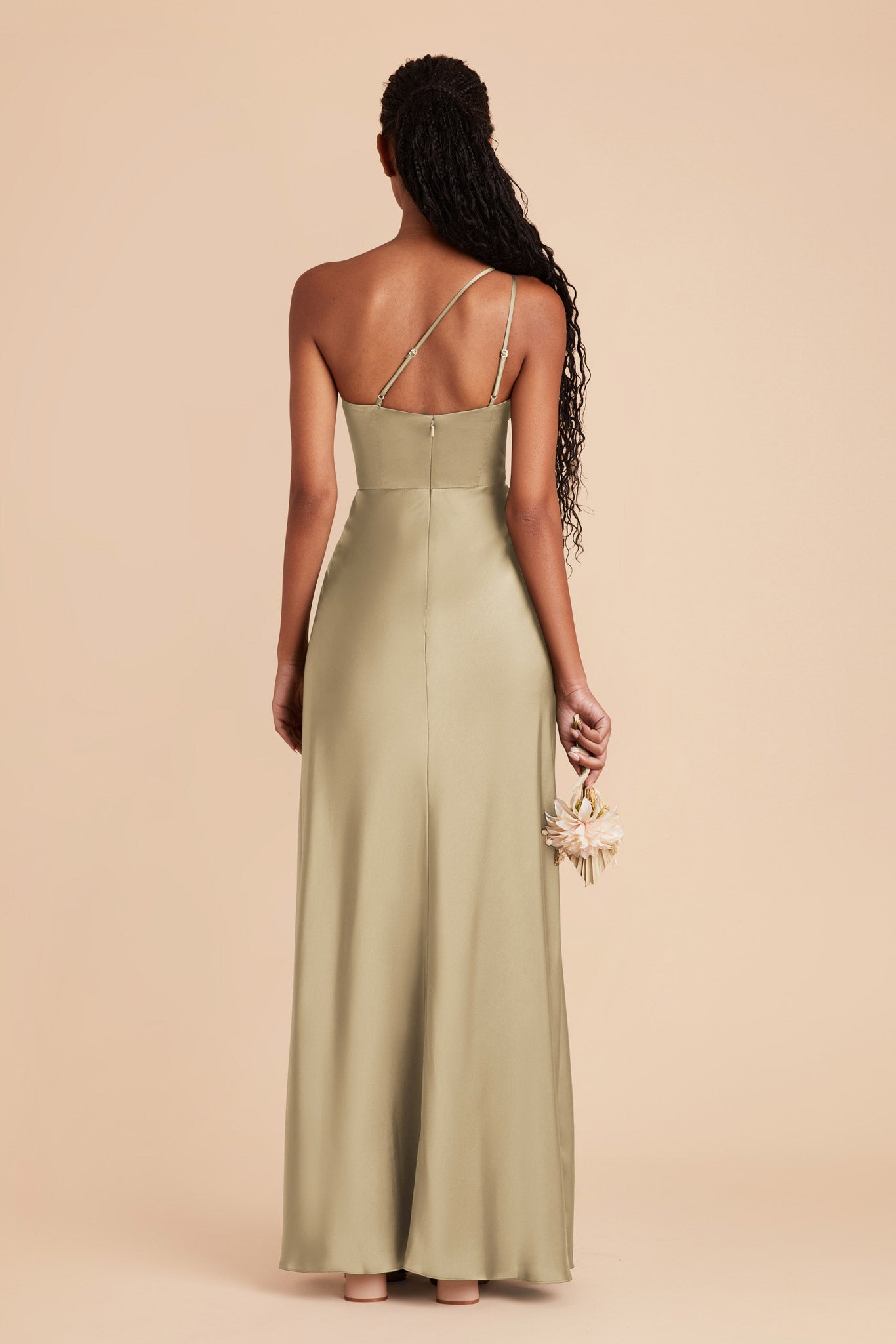 Moss Green Kensie Matte Satin Dress by Birdy Grey