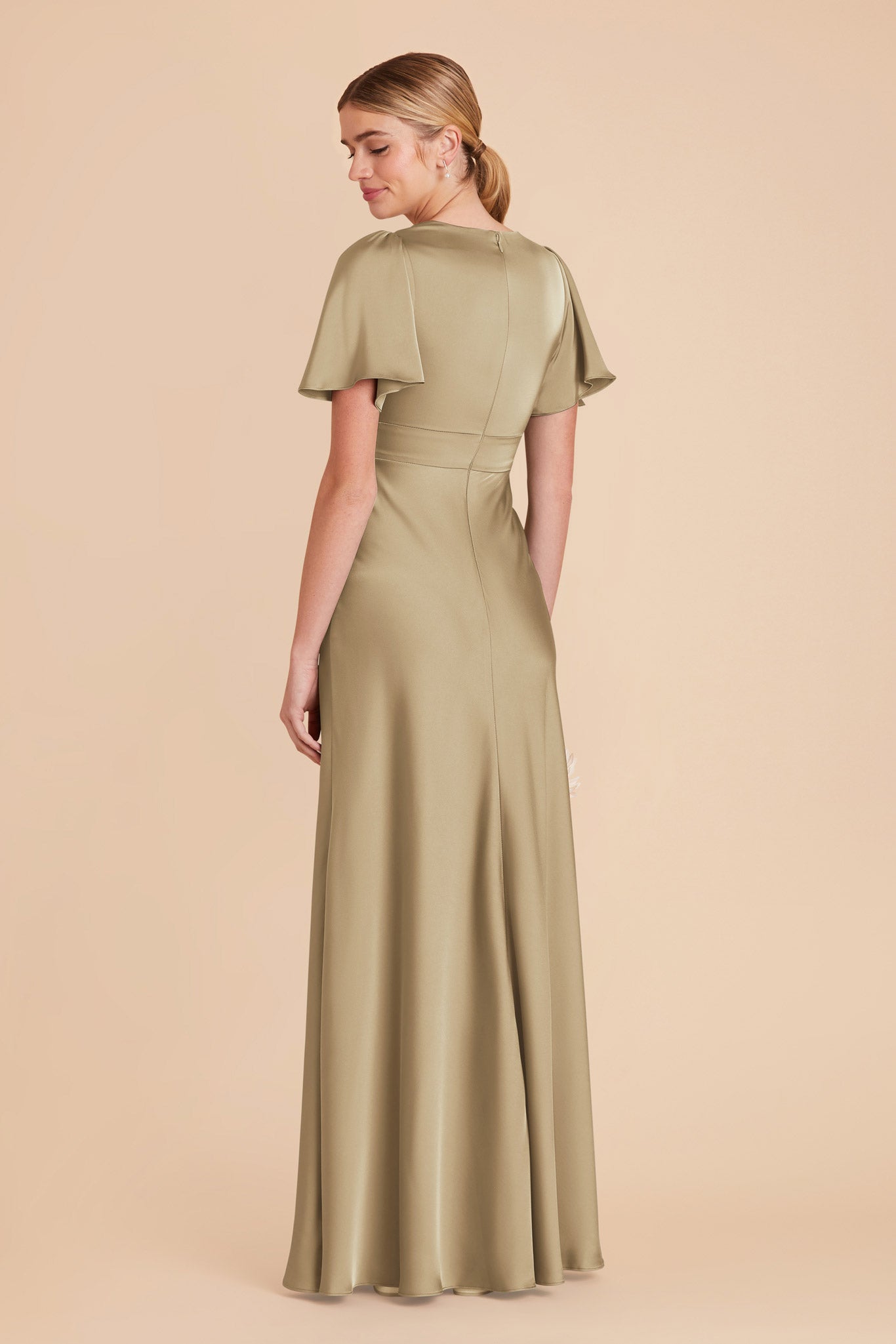 Moss Green Marni Matte Satin Dress by Birdy Grey