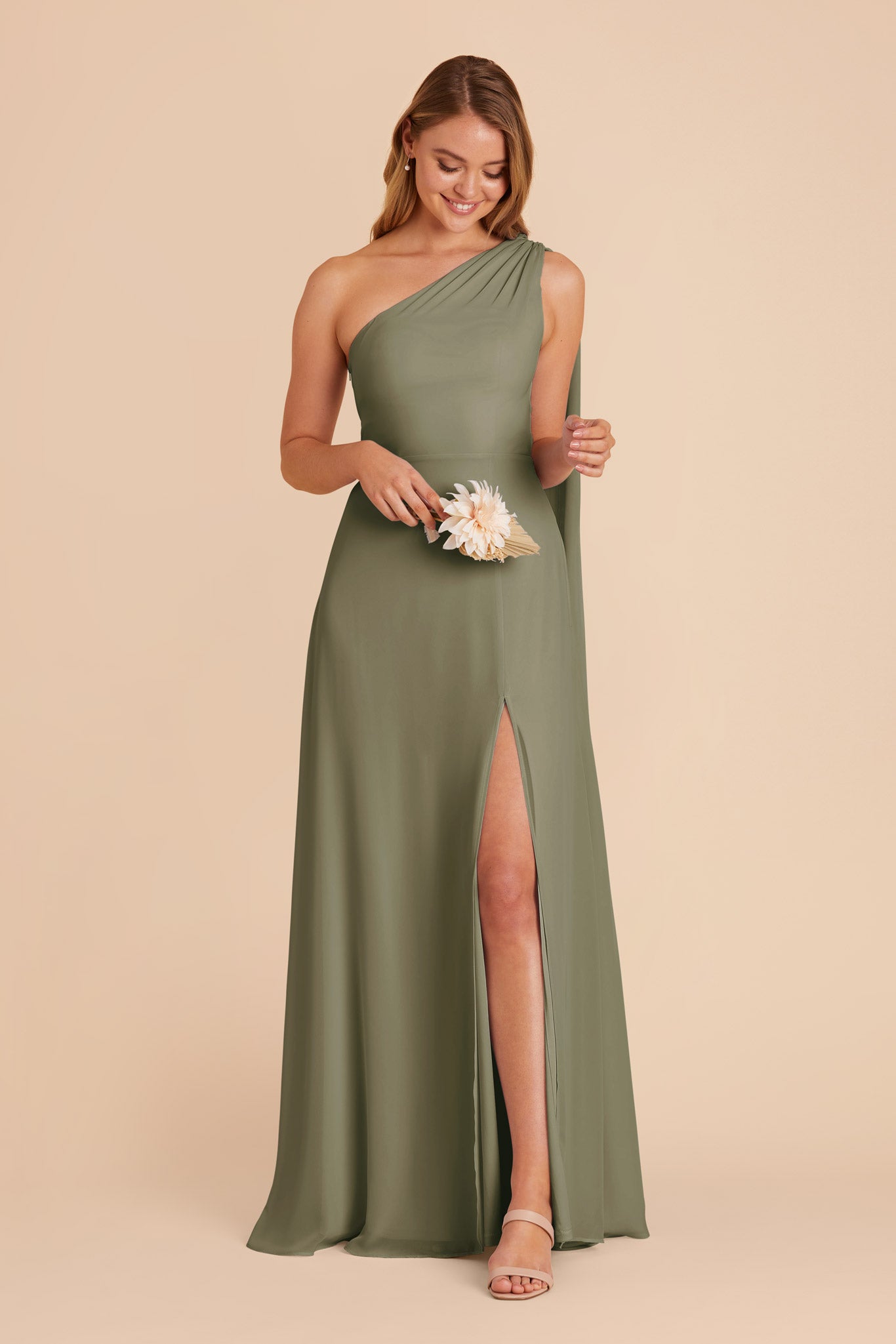 Moss Green Melissa Chiffon Dress by Birdy Grey