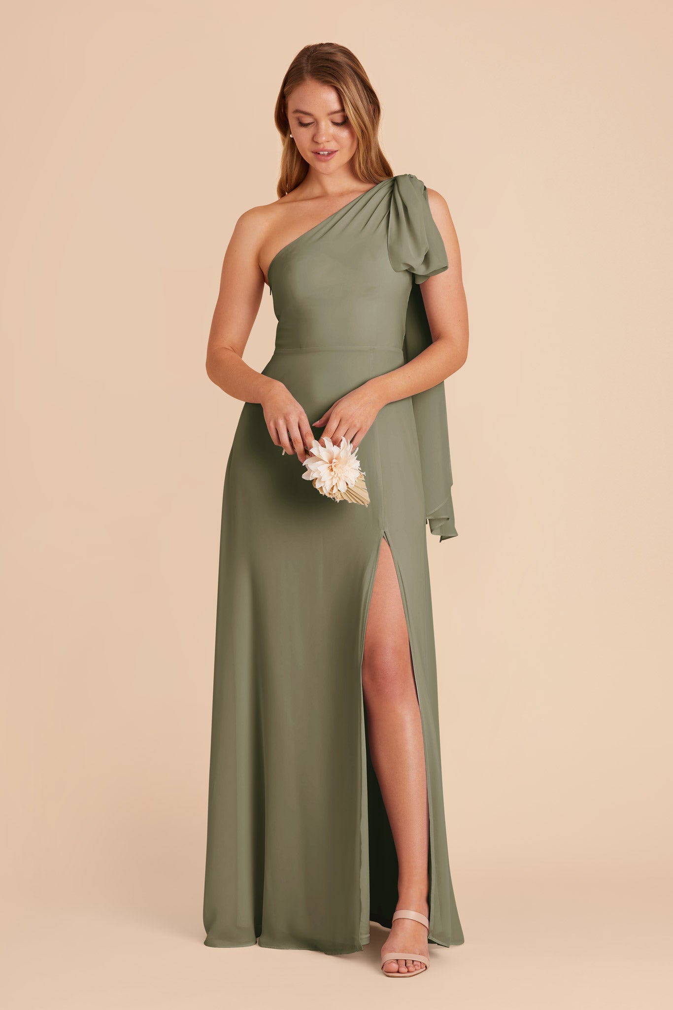 Moss Green Melissa Chiffon Dress by Birdy Grey