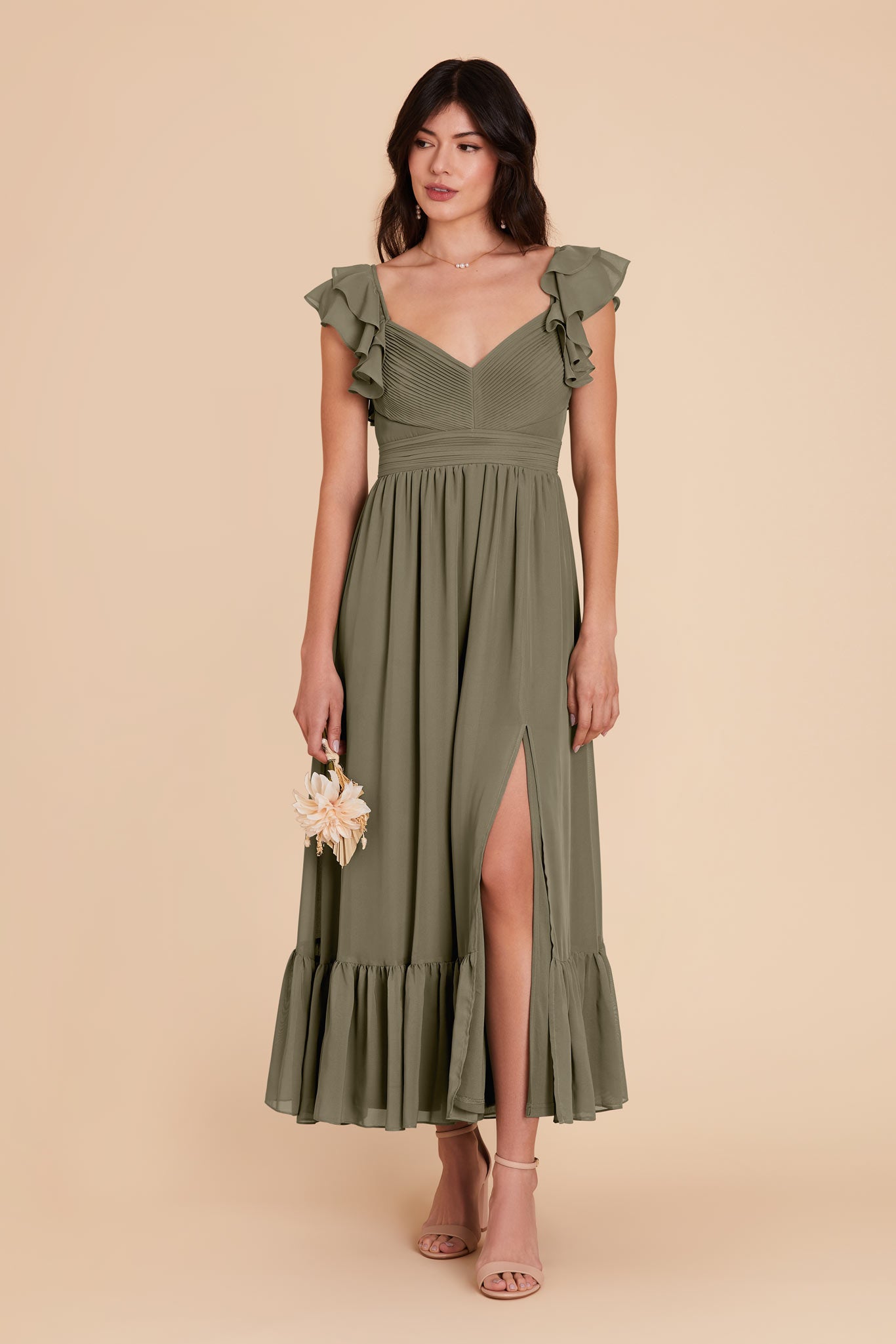 Michelle Moss Green Chiffon Bridesmaid Dress