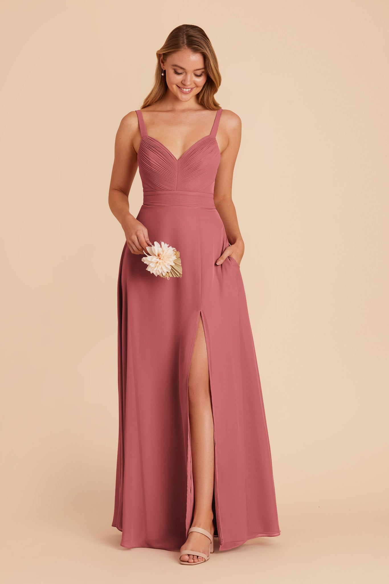 Deborah Mulberry Chiffon Bridesmaid Dress Birdy Grey