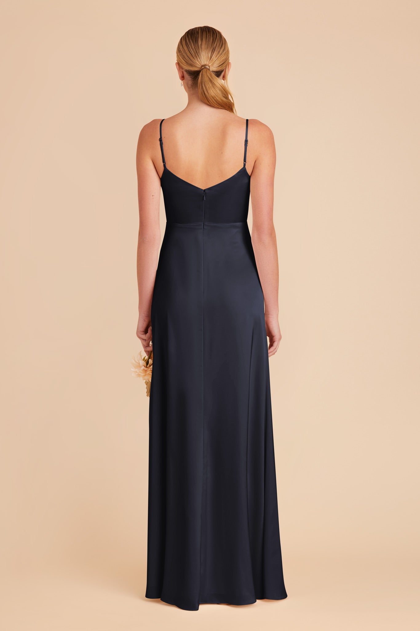 Navy Catherine Matte Satin Dress by Birdy Grey