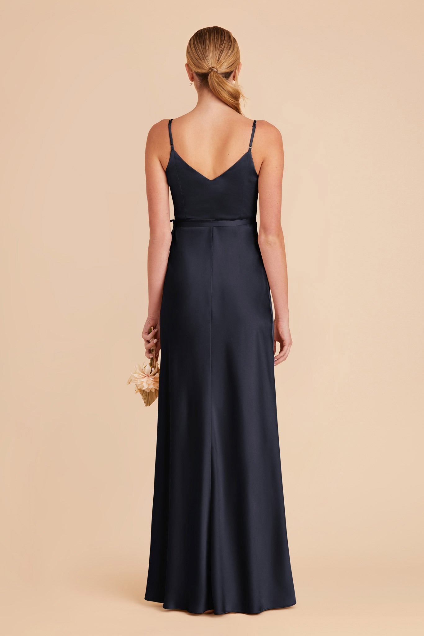 Navy Cindy Matte Satin Dress by Birdy Grey