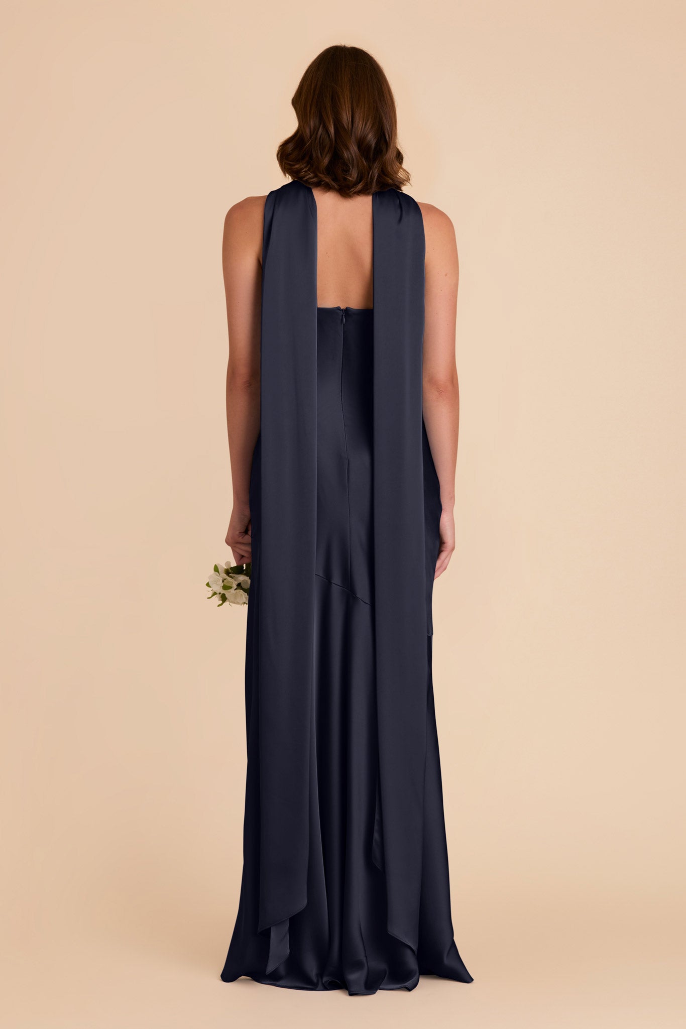 Navy Eileen Matte Satin Dress by Birdy Grey