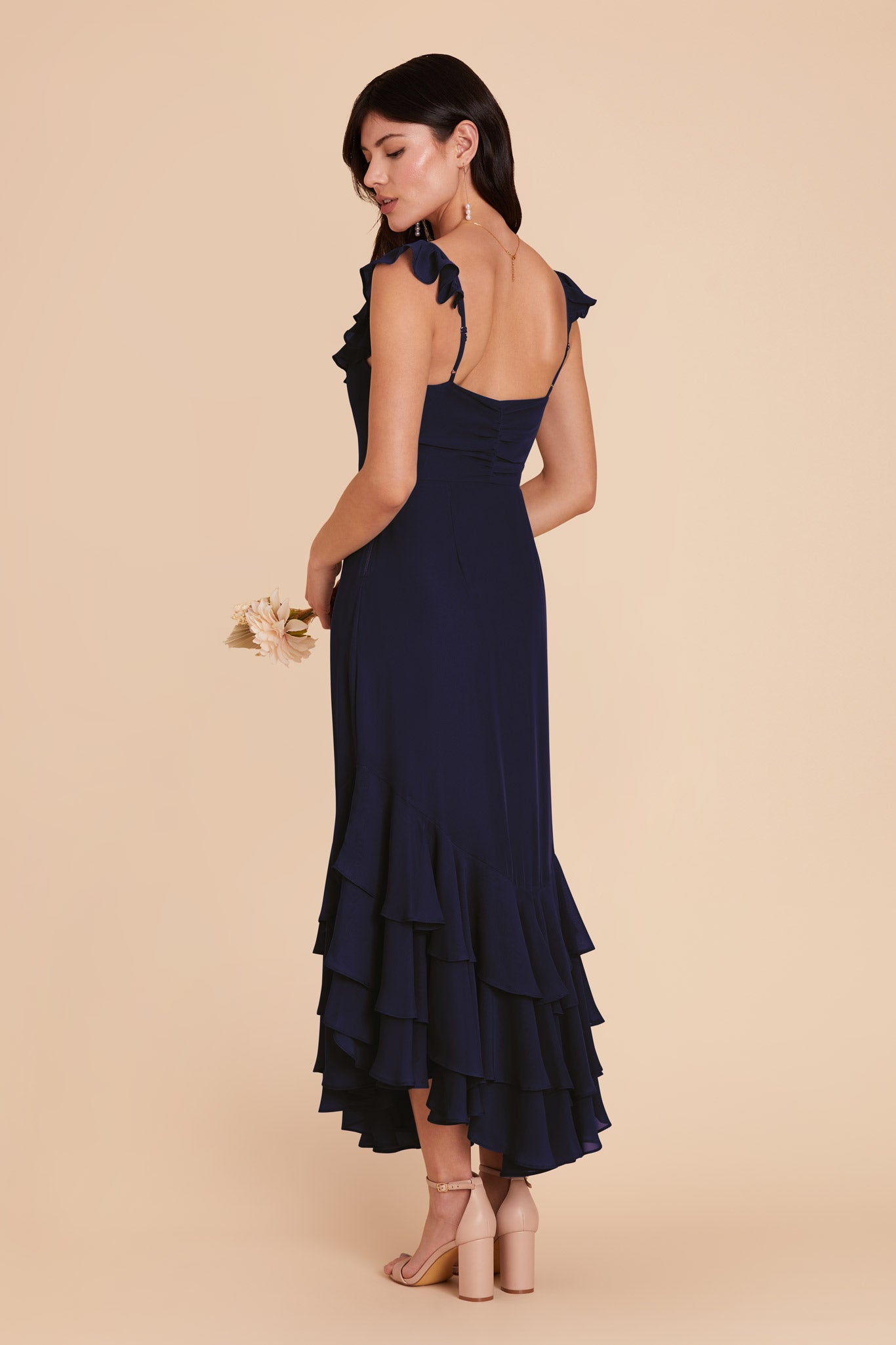 Navy Ginny Chiffon Dress by Birdy Grey